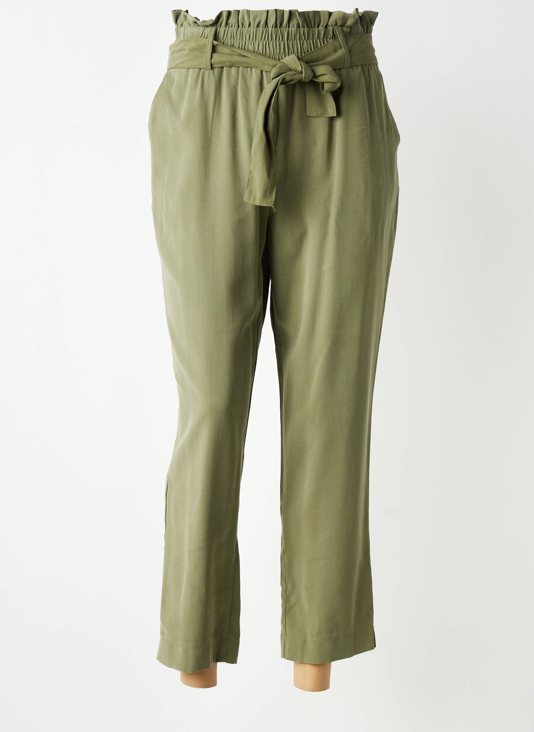 Pantalon 7/8 talie elastică mărime normală verde SOFTY femeie