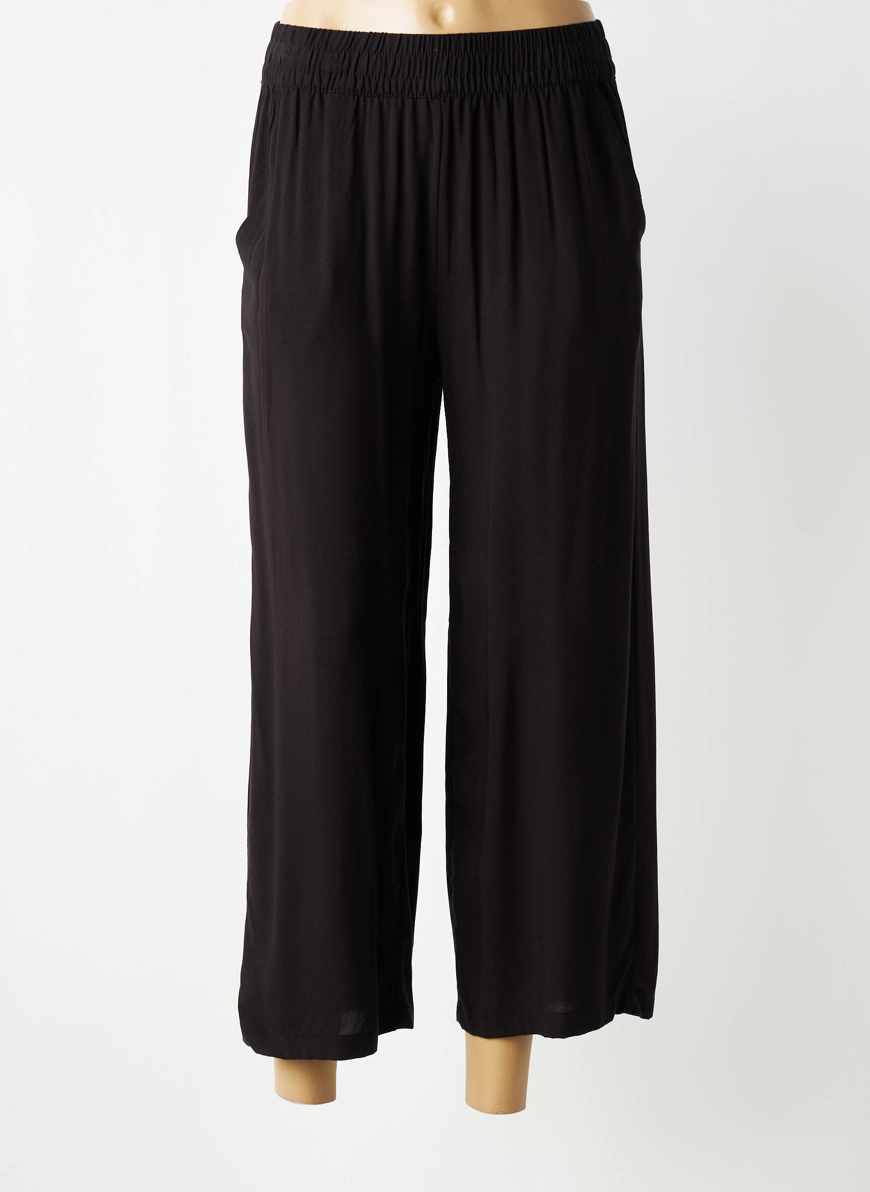 Pantalon 7/8 talie elastică mărime normală negru B.YOUNG femeie
