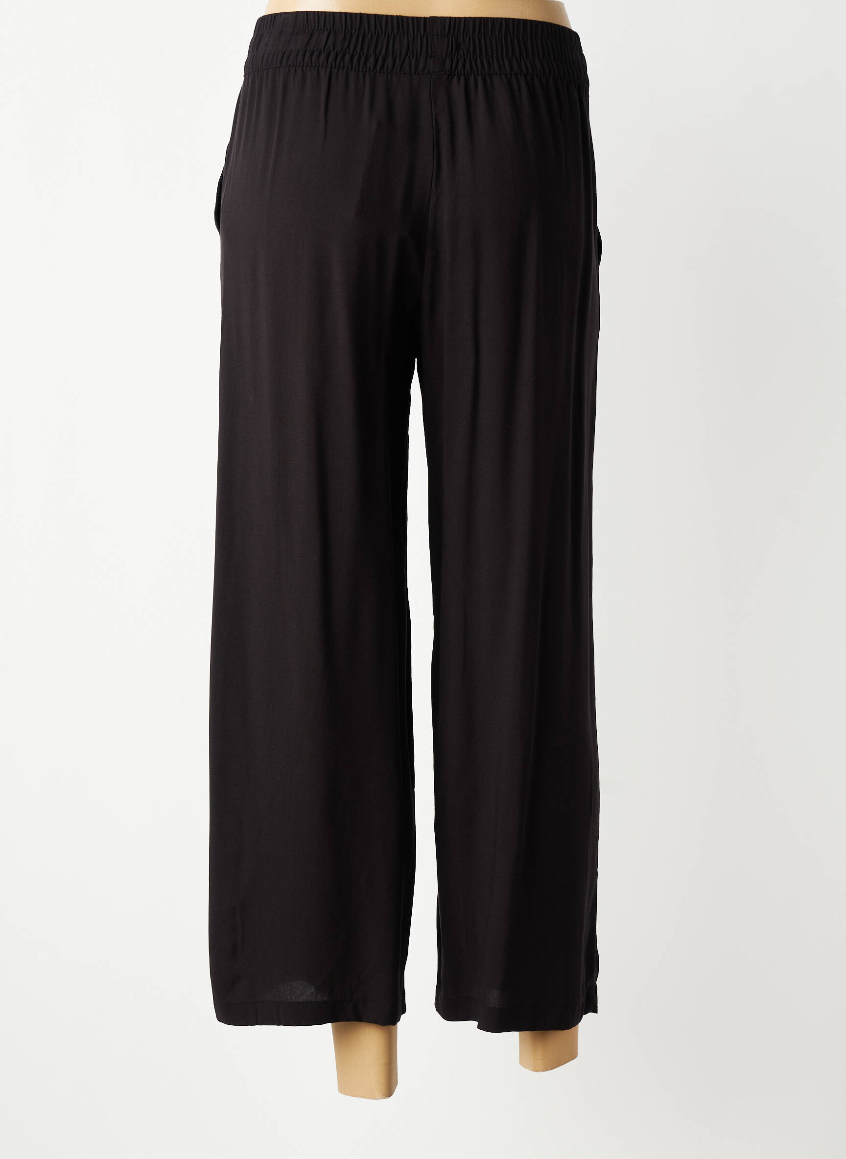 Pantalon 7/8 talie elastică mărime normală negru B.YOUNG femeie