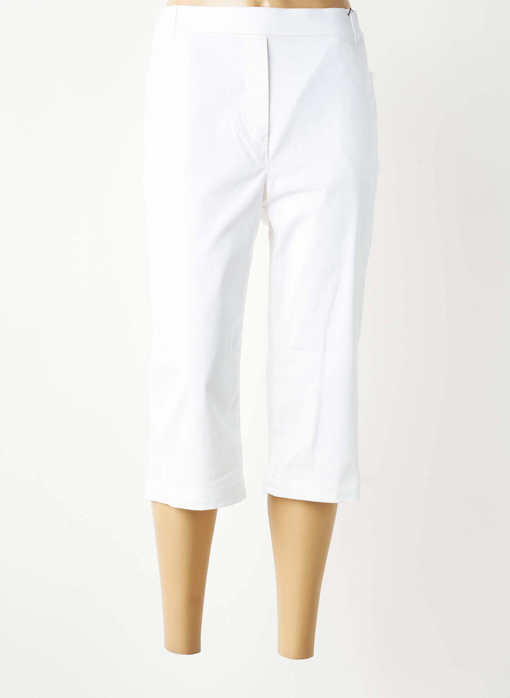 Pantalon trei sferturi elasticitate mărime normală alb BRANDTEX femeie