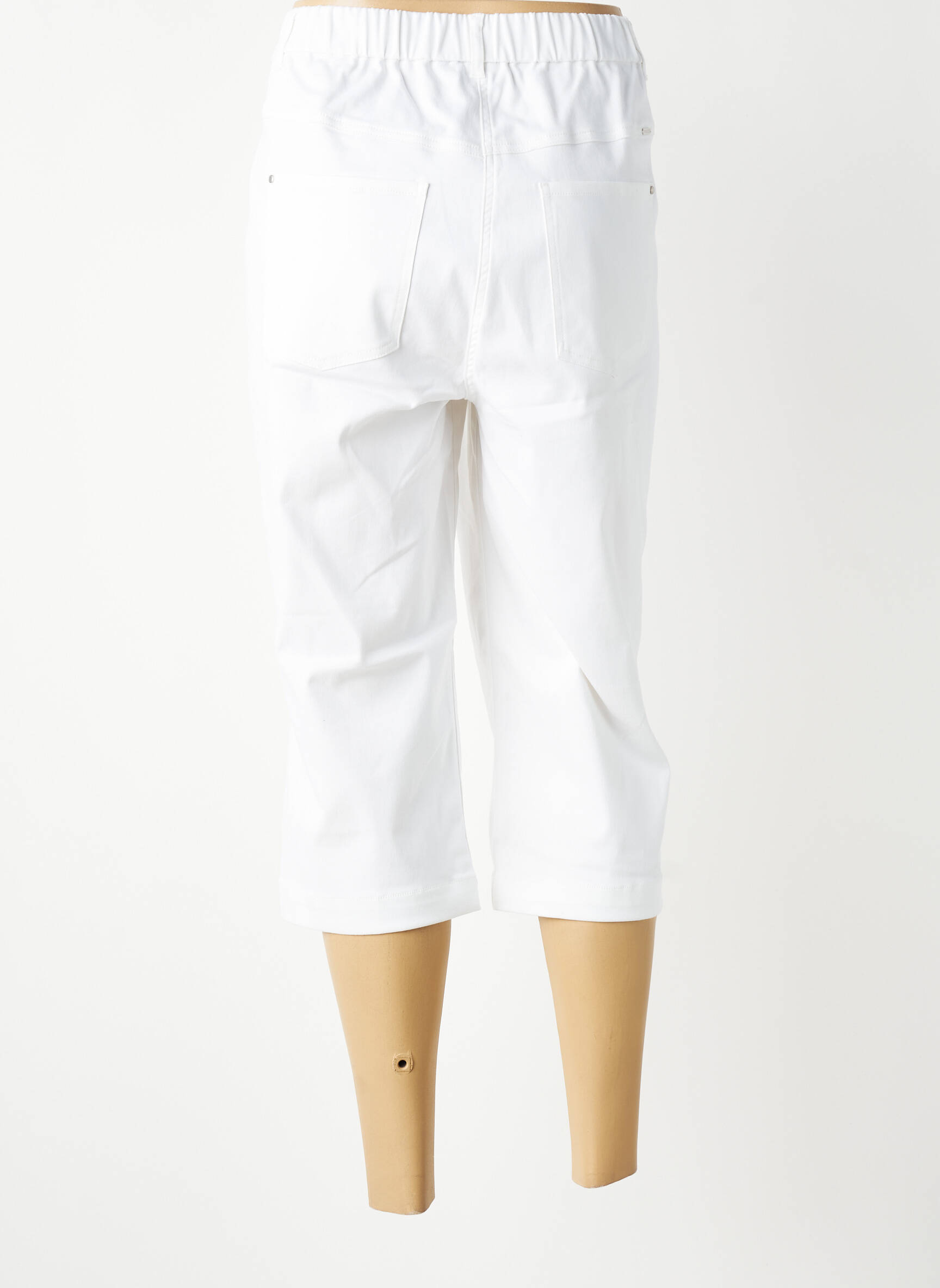 Pantalon trei sferturi elasticitate mărime normală alb BRANDTEX femeie