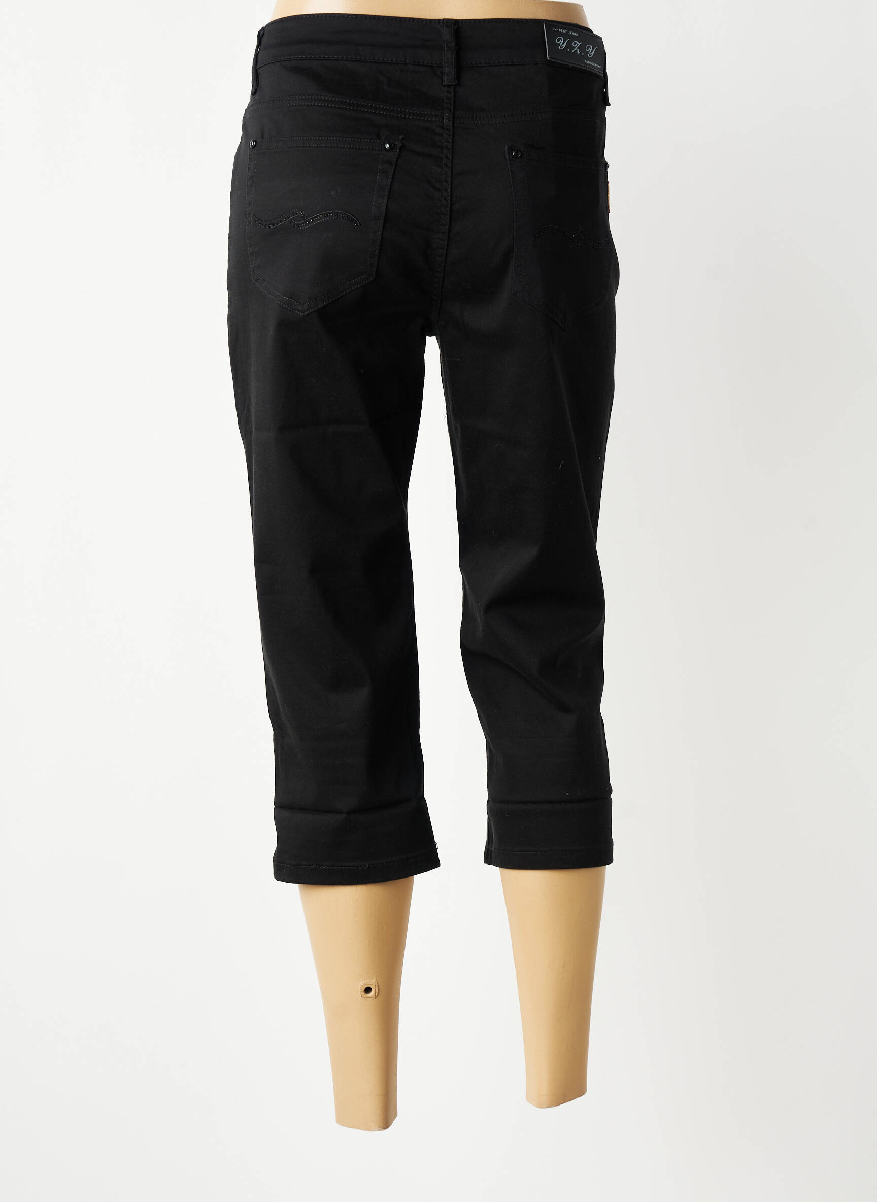 Pantalon trei sferturi elasticitate mărime normală negru SWALLOW femeie