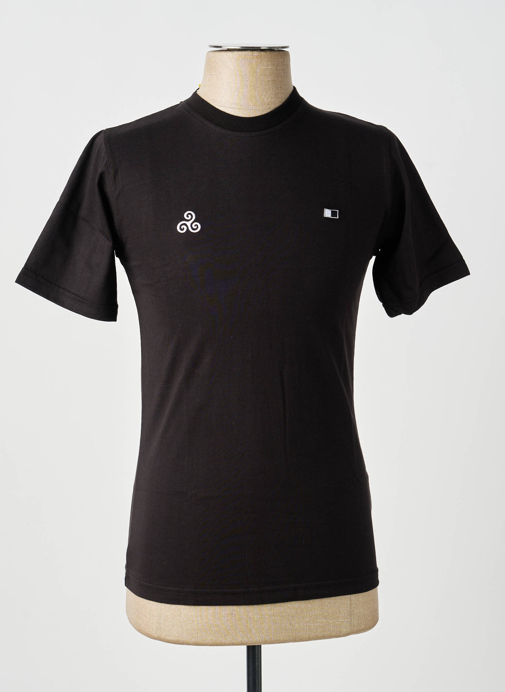 Tricou broderie mâneci scurte negru GWEN & BLACK bărbat
