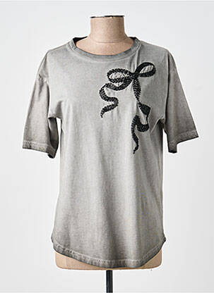 Tricou croială dreaptă mâneci scurte gri JENSEN femeie