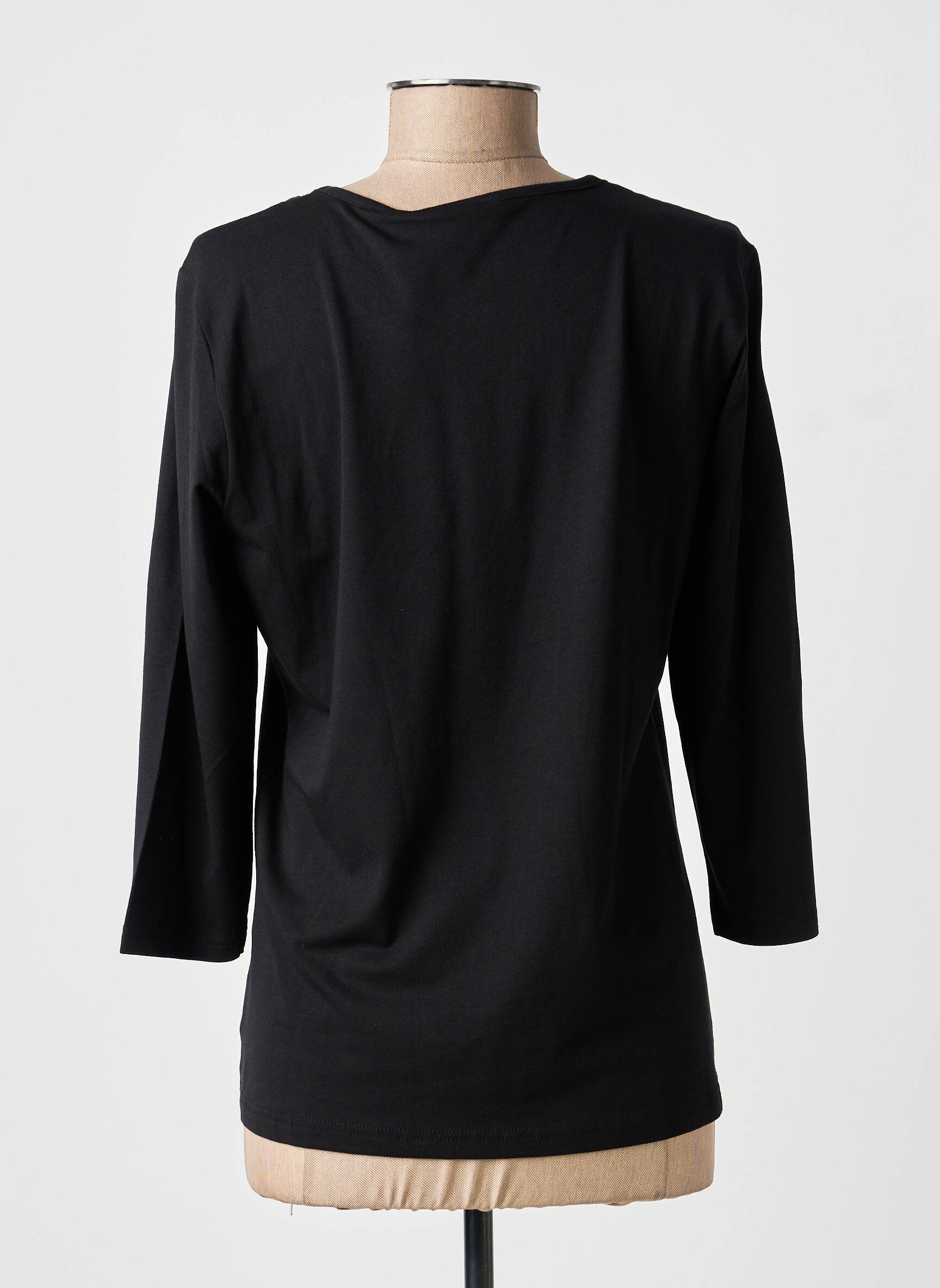 Tricou mâneci 3/4 mâneci 3/4 negru SIGNATURE femeie