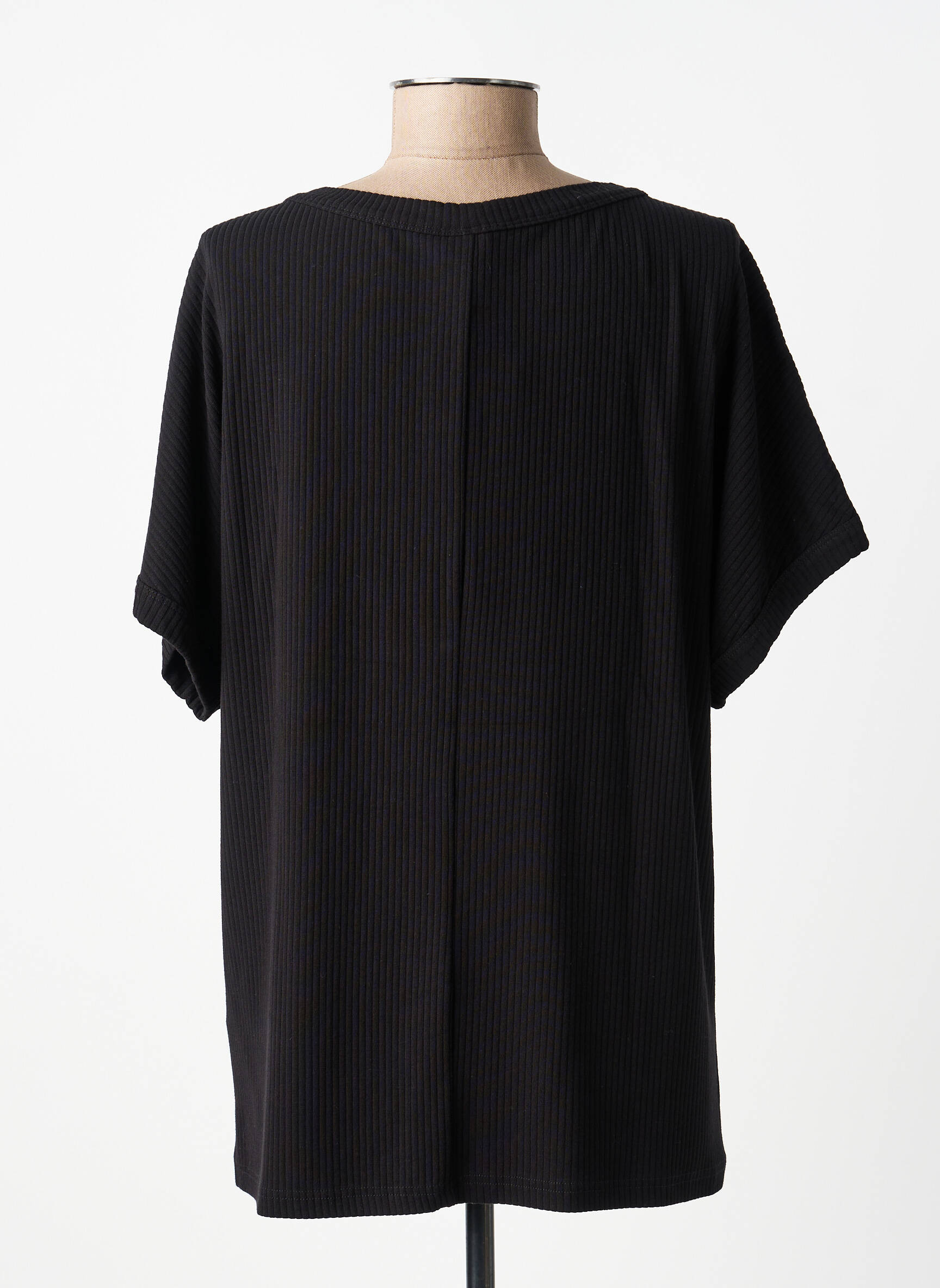 Tricou croială dreaptă mâneci scurte negru CISO femeie
