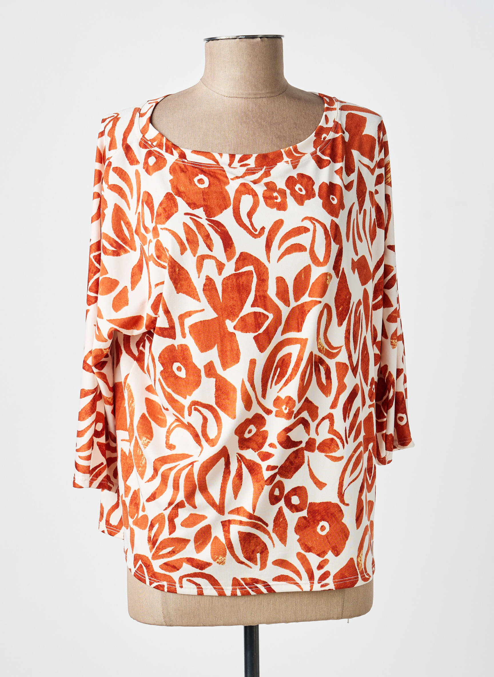 Tricou mâneci 3/4 mâneci 3/4 maro HALOGENE femeie