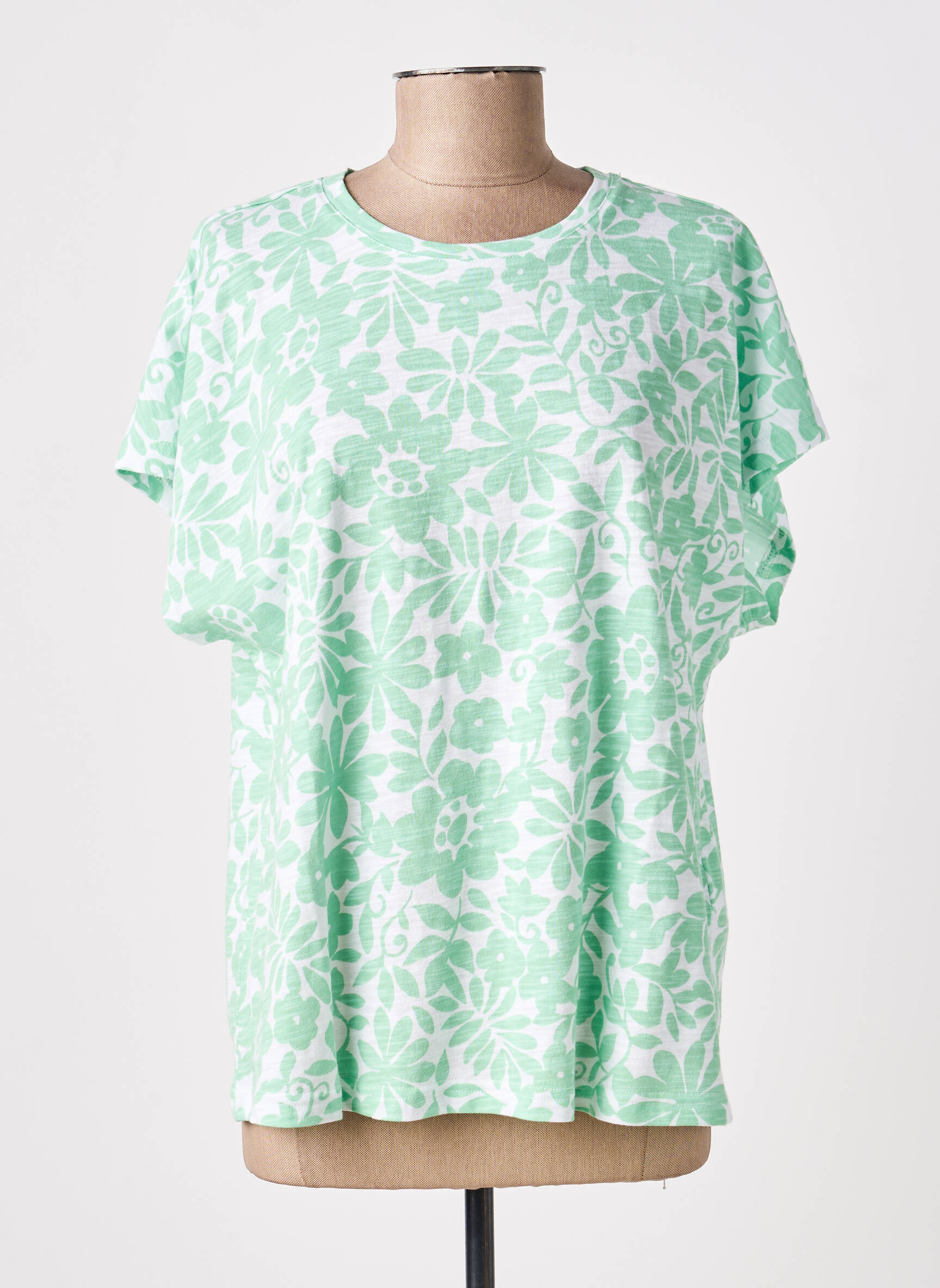 Tricou croială dreaptă mâneci scurte verde BRANDTEX femeie