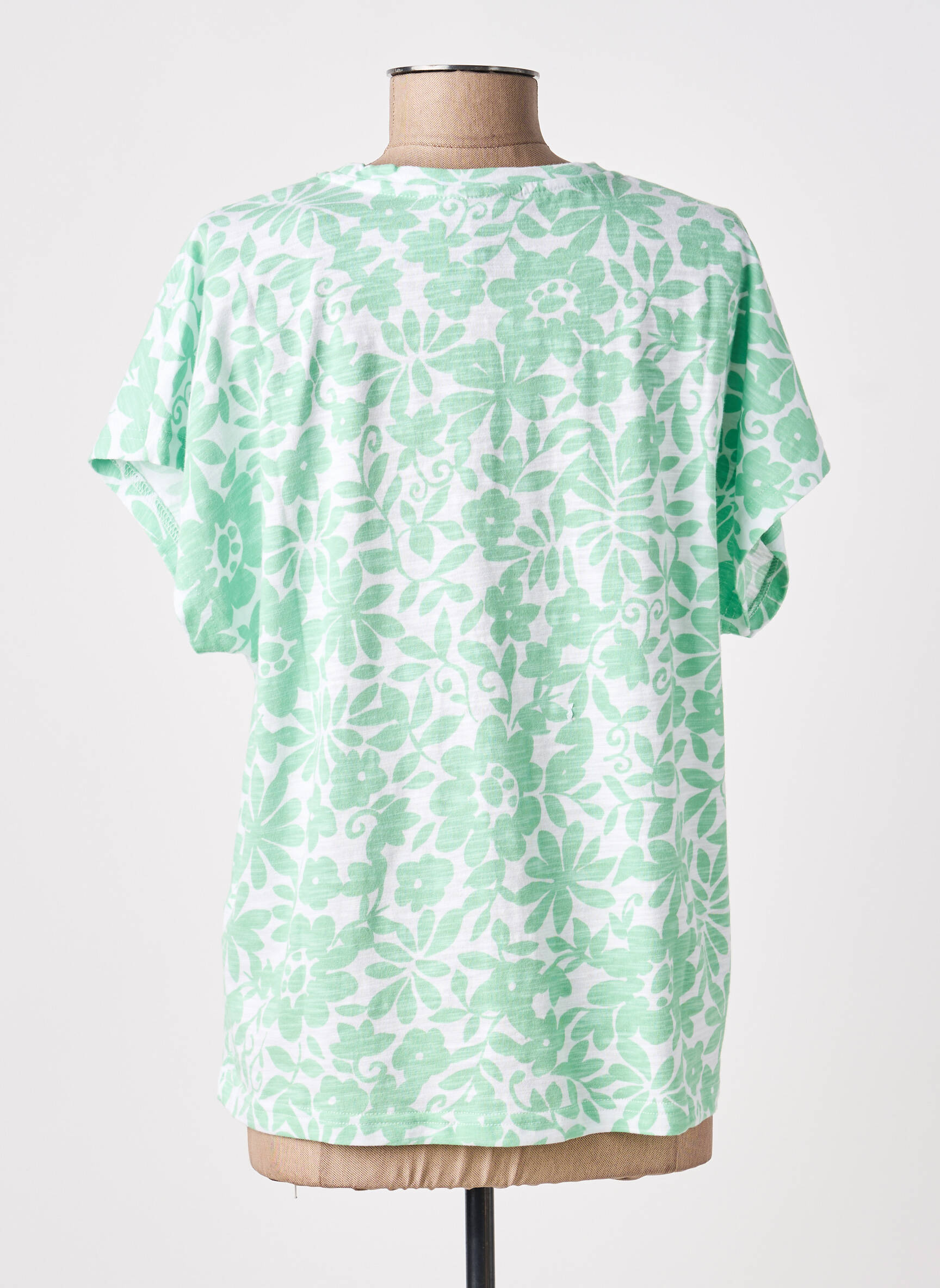 Tricou croială dreaptă mâneci scurte verde BRANDTEX femeie