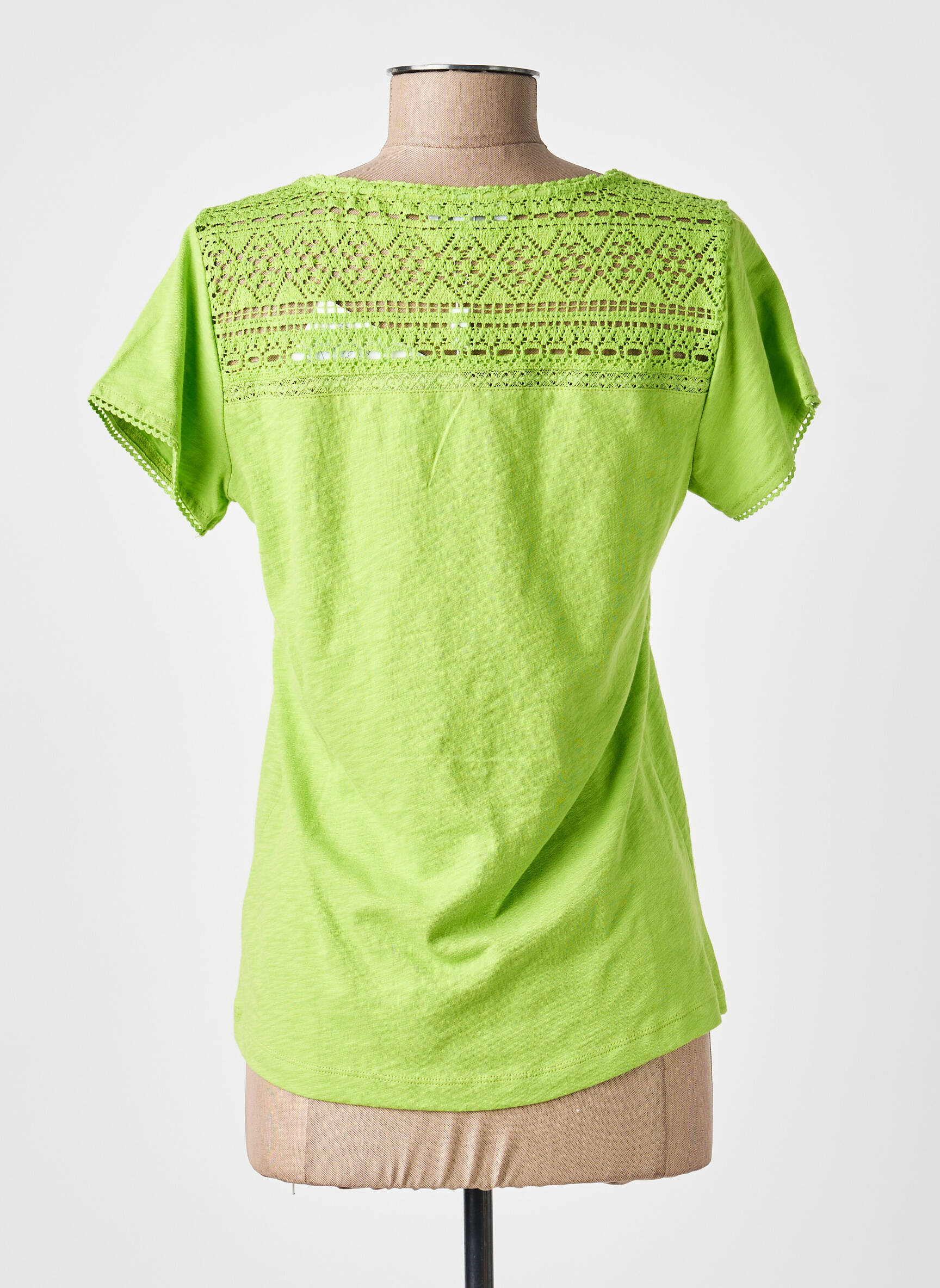 Tricou guler în v mâneci scurte verde AGATHE & LOUISE femeie