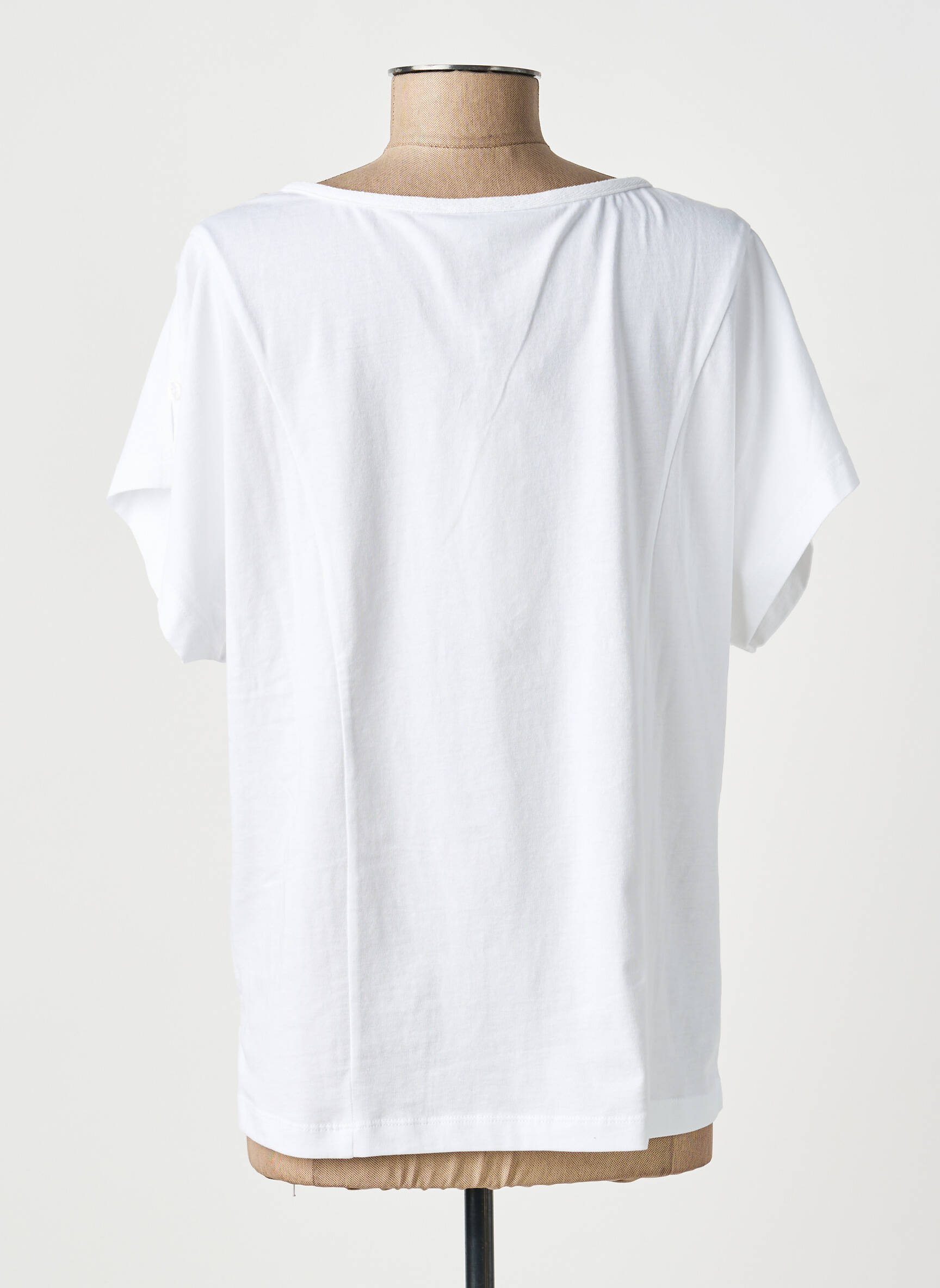 Tricou croială dreaptă mâneci scurte alb AGATHE & LOUISE femeie