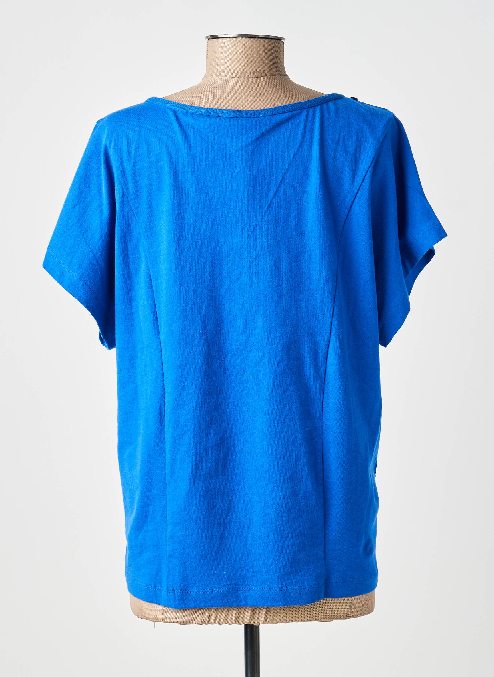 Tricou croială dreaptă mâneci scurte albastru AGATHE & LOUISE femeie