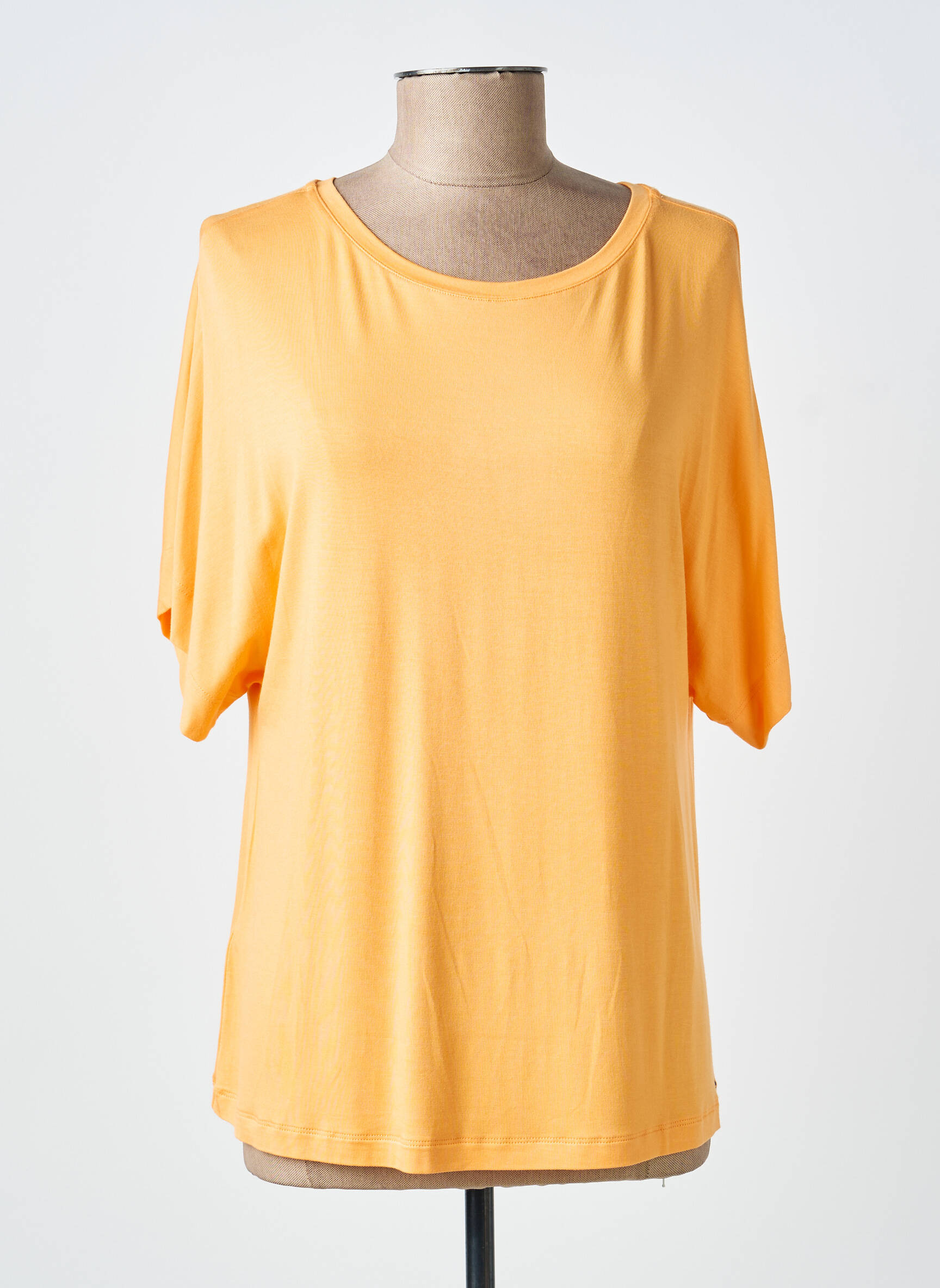 Tricou croială dreaptă mâneci scurte portocalie SURKANA femeie