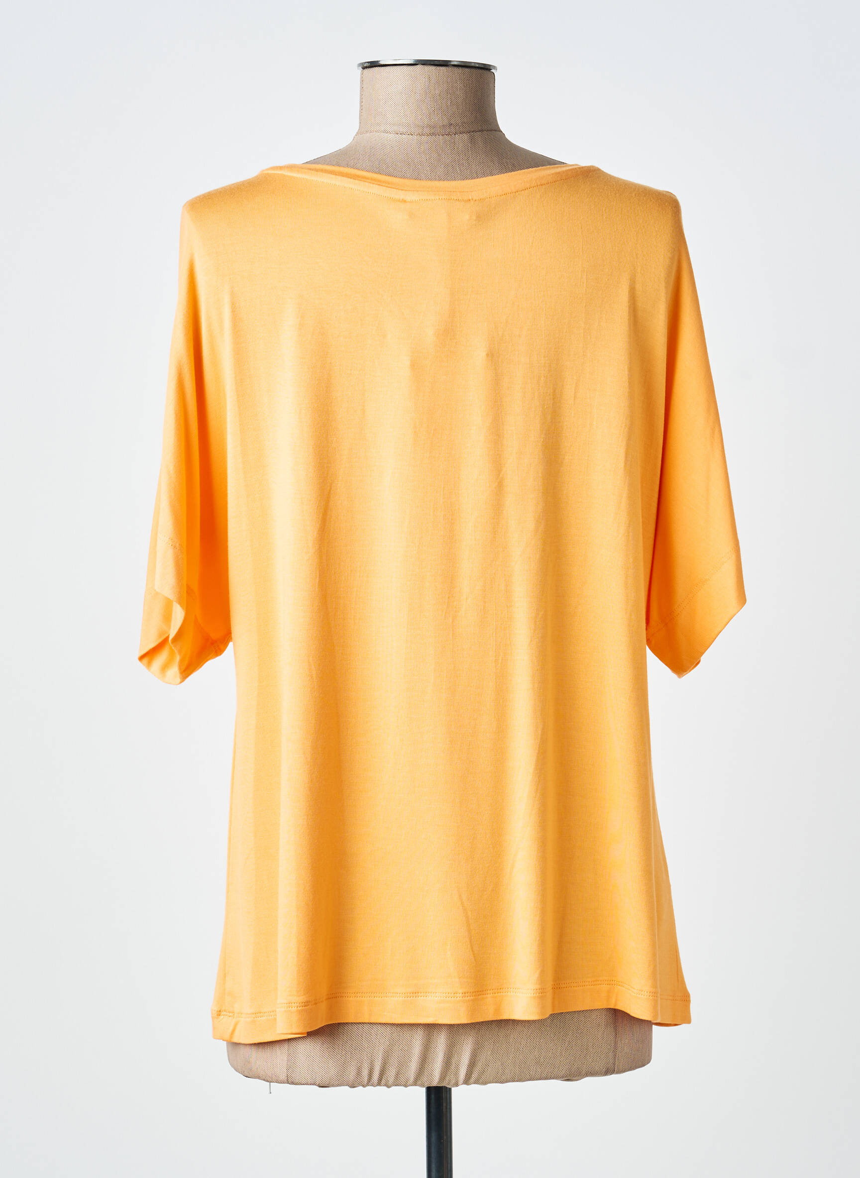 Tricou croială dreaptă mâneci scurte portocalie SURKANA femeie