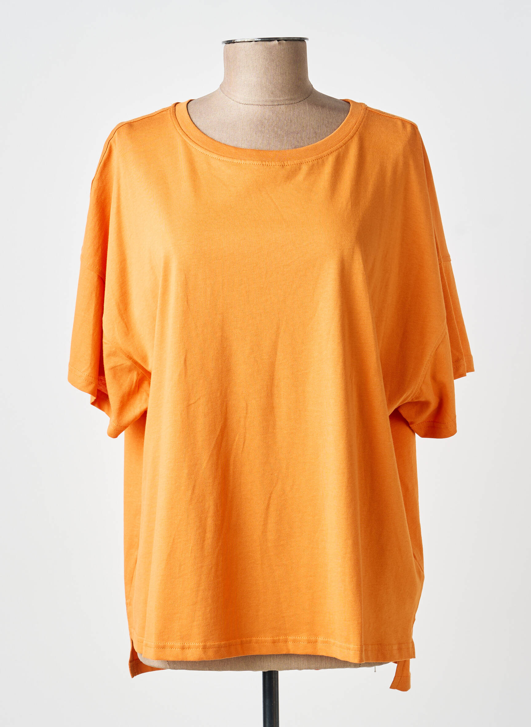 Tricou croială dreaptă mâneci scurte portocalie CISO femeie