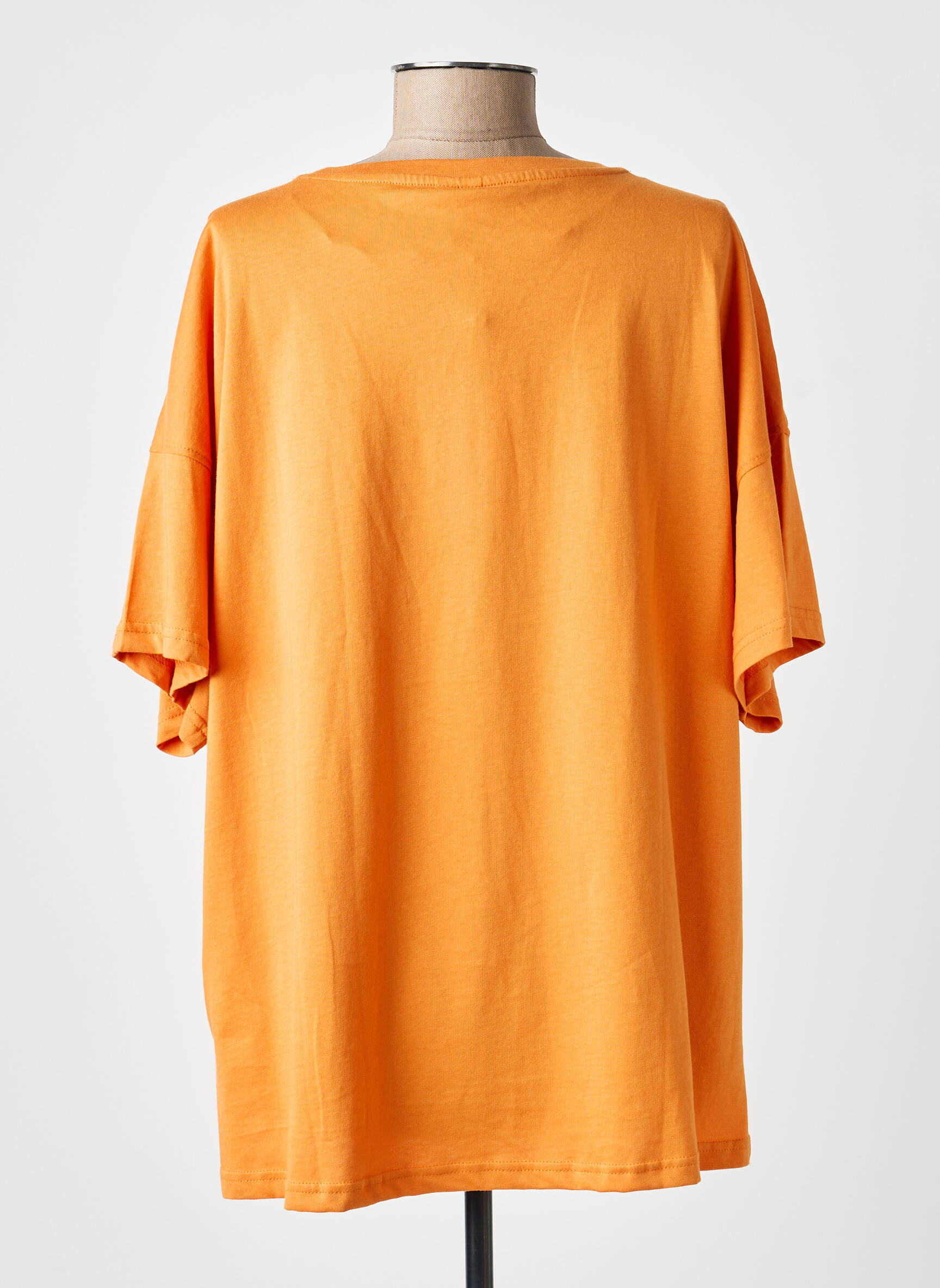 Tricou croială dreaptă mâneci scurte portocalie CISO femeie
