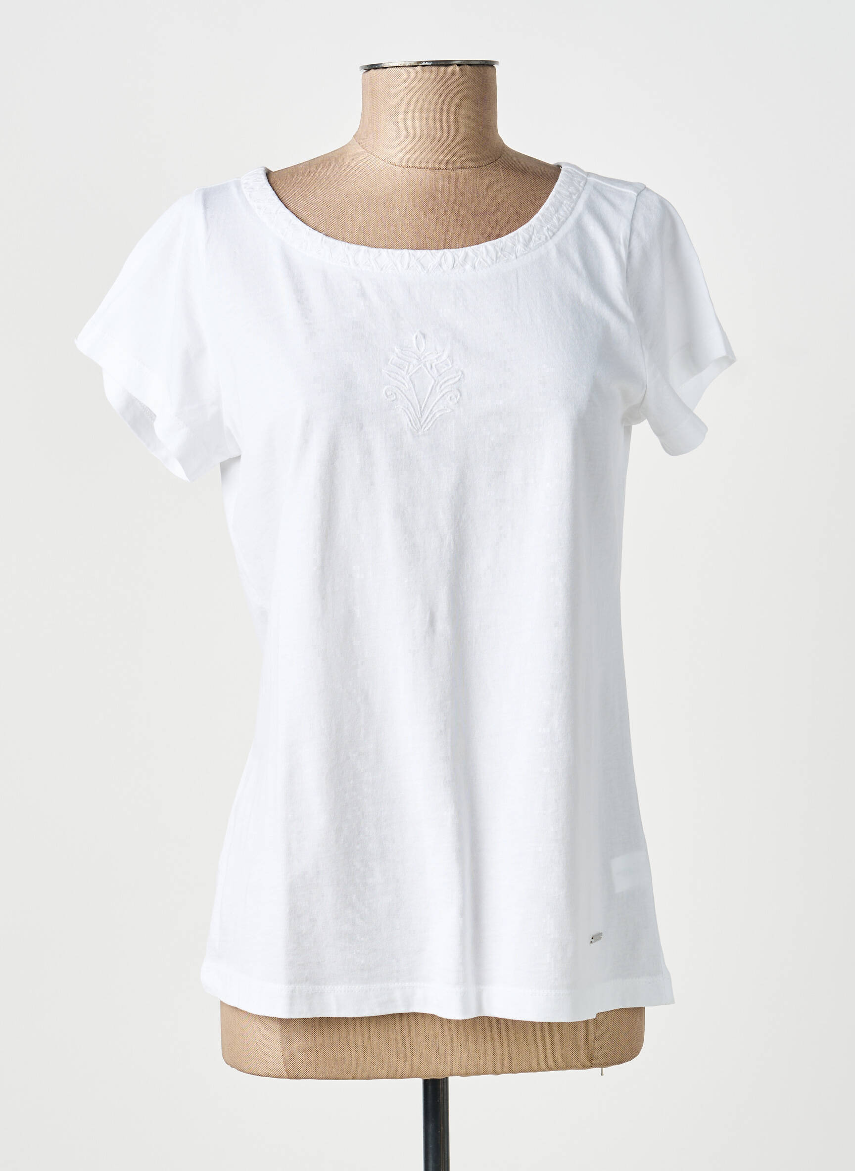 Tricou elasticitate mâneci scurte alb AGATHE & LOUISE femeie