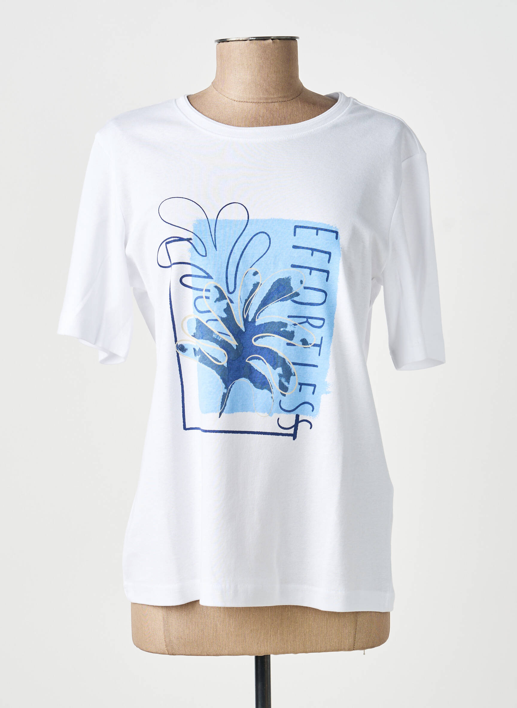 Tricou serigrafie mâneci scurte alb BRANDTEX femeie