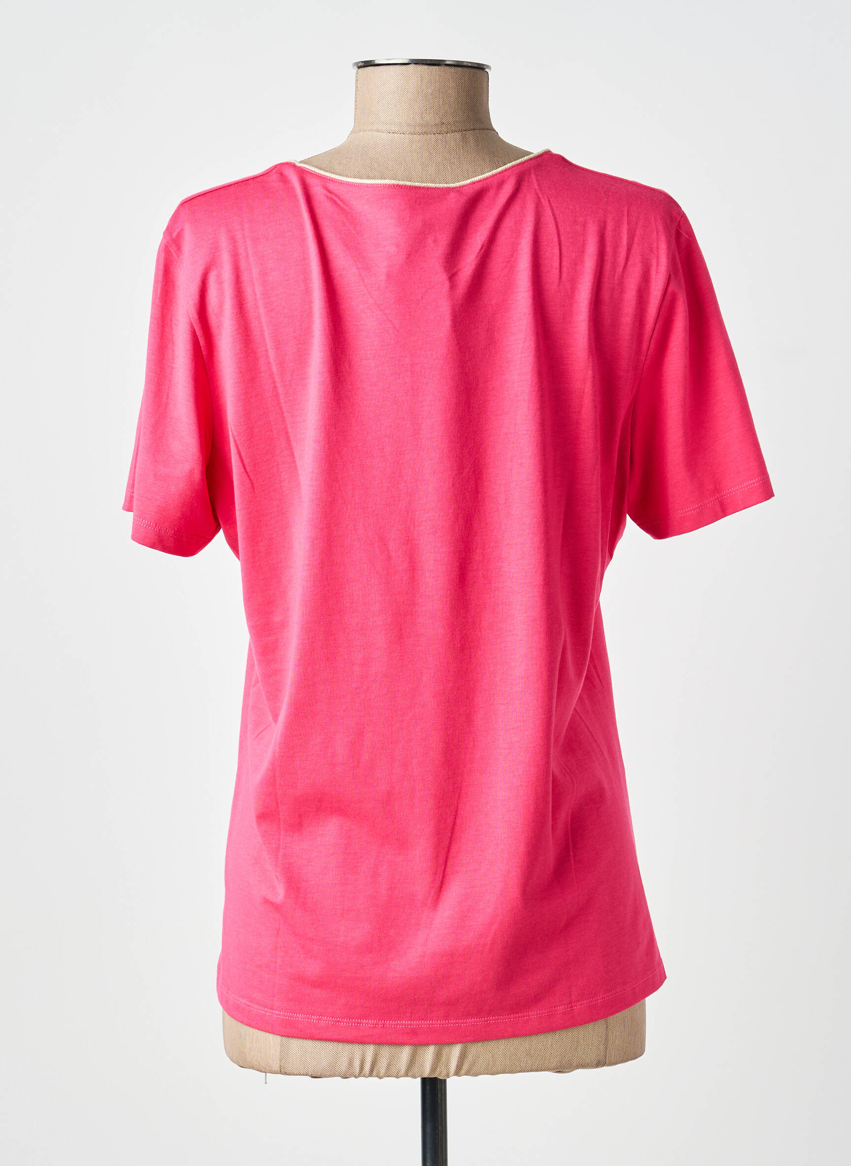 Tricou guler în v mâneci scurte roz JULIE GUERLANDE femeie