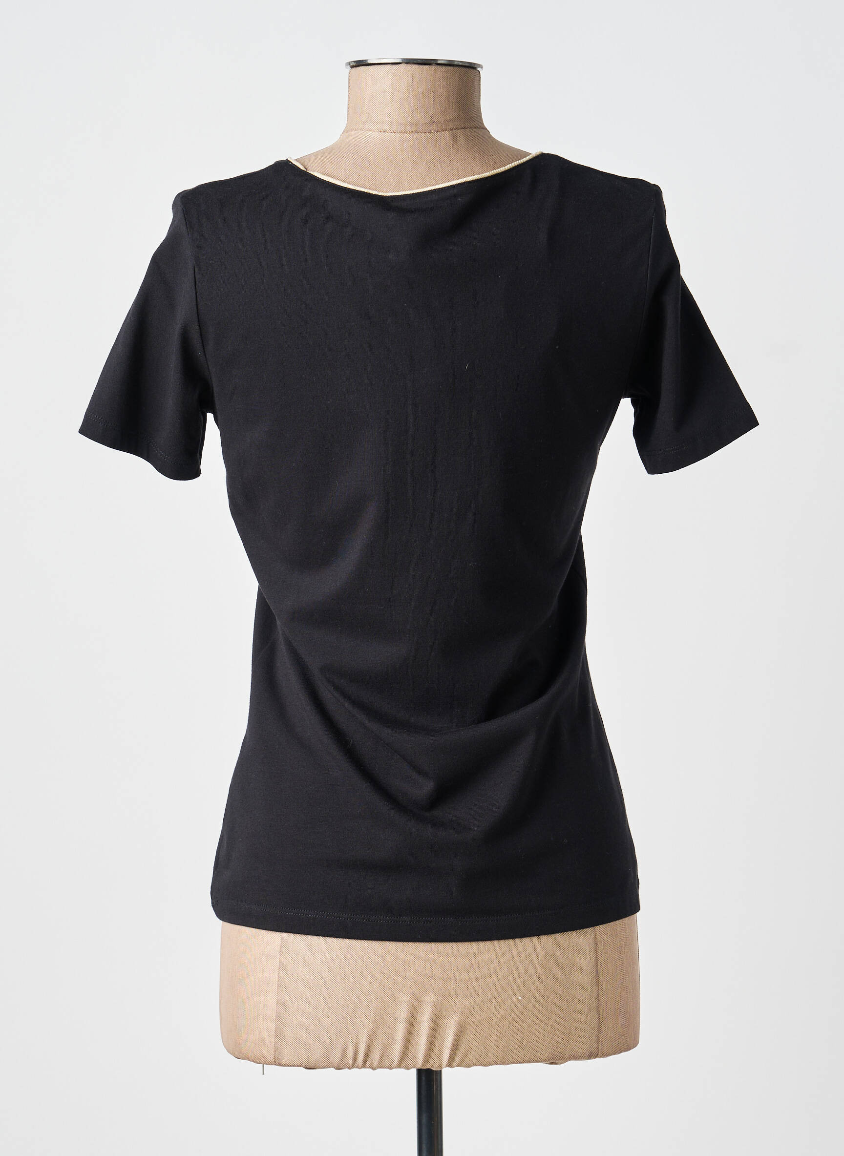 Tricou guler în v mâneci scurte negru JULIE GUERLANDE femeie
