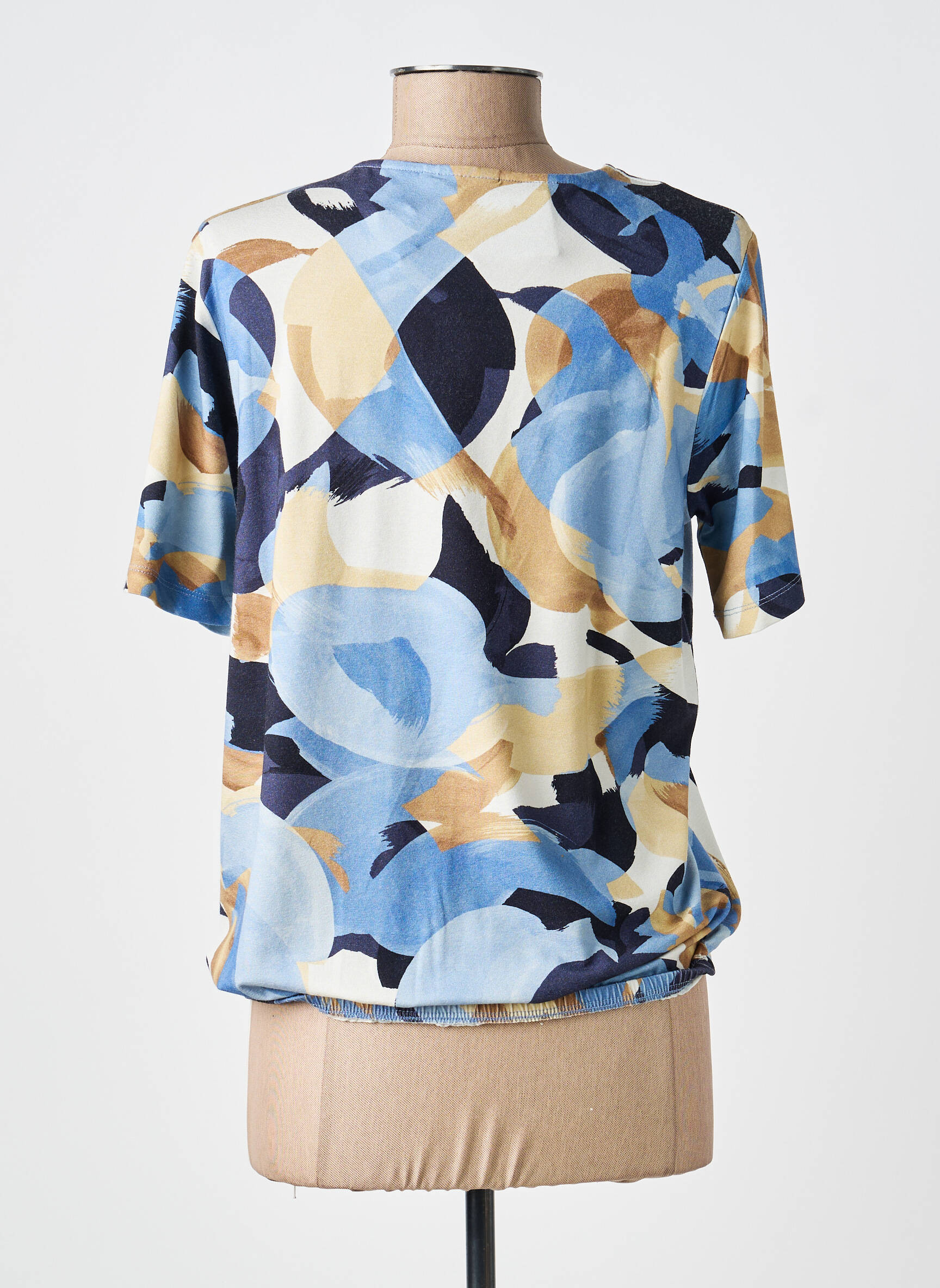 Tricou imprimeu fantezie mâneci scurte albastru BRANDTEX femeie