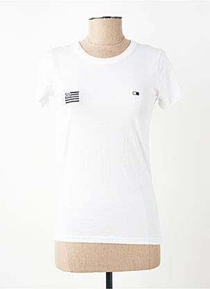 Tricou croială cambrată mâneci scurte alb GWEN & BLACK femeie