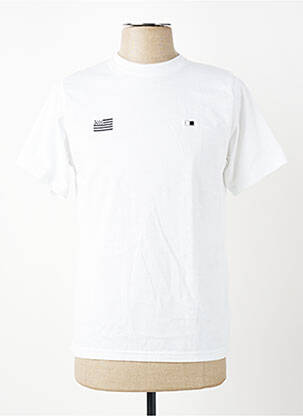 Tricou broderie mâneci scurte alb GWEN & BLACK bărbat