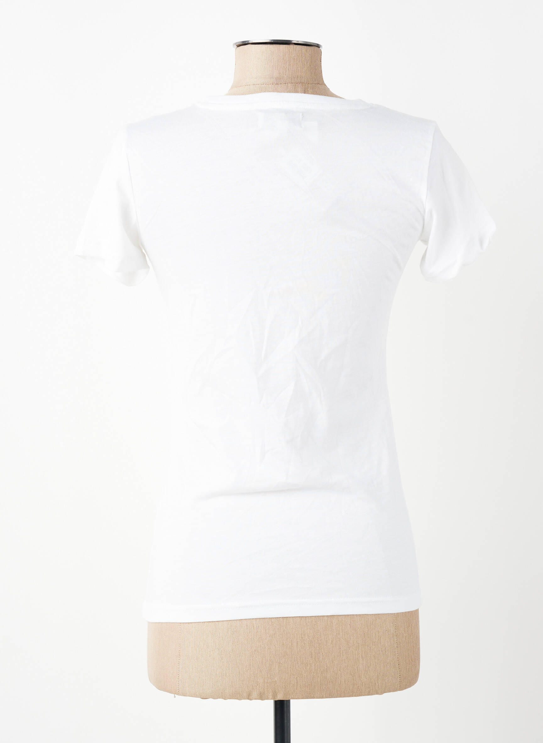 Tricou croială cambrată mâneci scurte alb GWEN & BLACK femeie