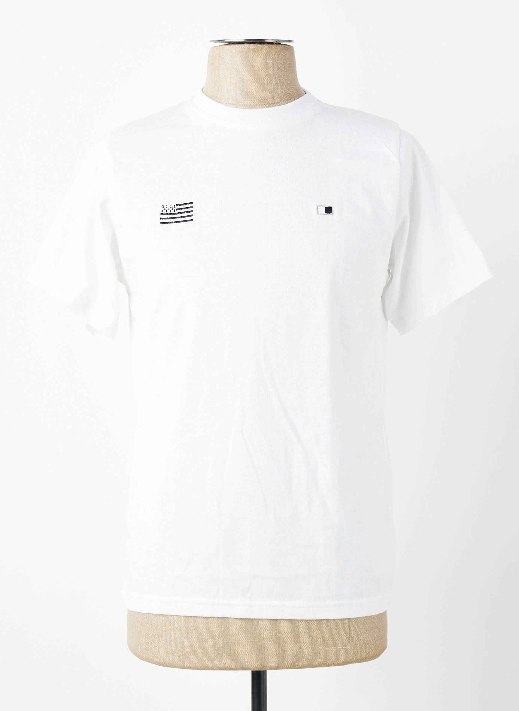 Tricou broderie mâneci scurte alb GWEN & BLACK bărbat