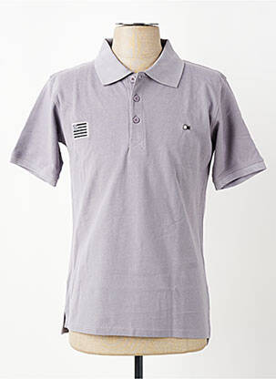 Polo croială dreaptă mâneci scurte gri GWEN & BLACK bărbat