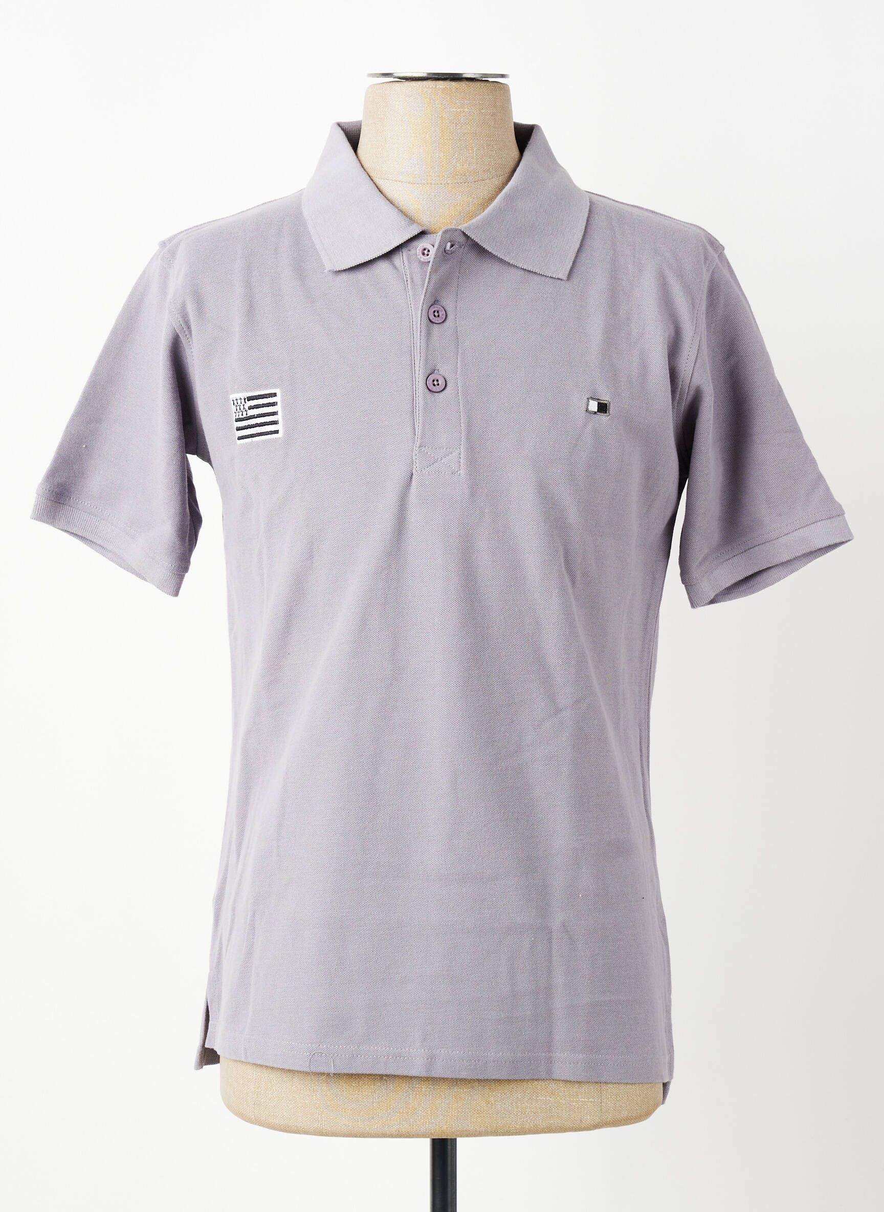 Polo croială dreaptă mâneci scurte gri GWEN & BLACK bărbat
