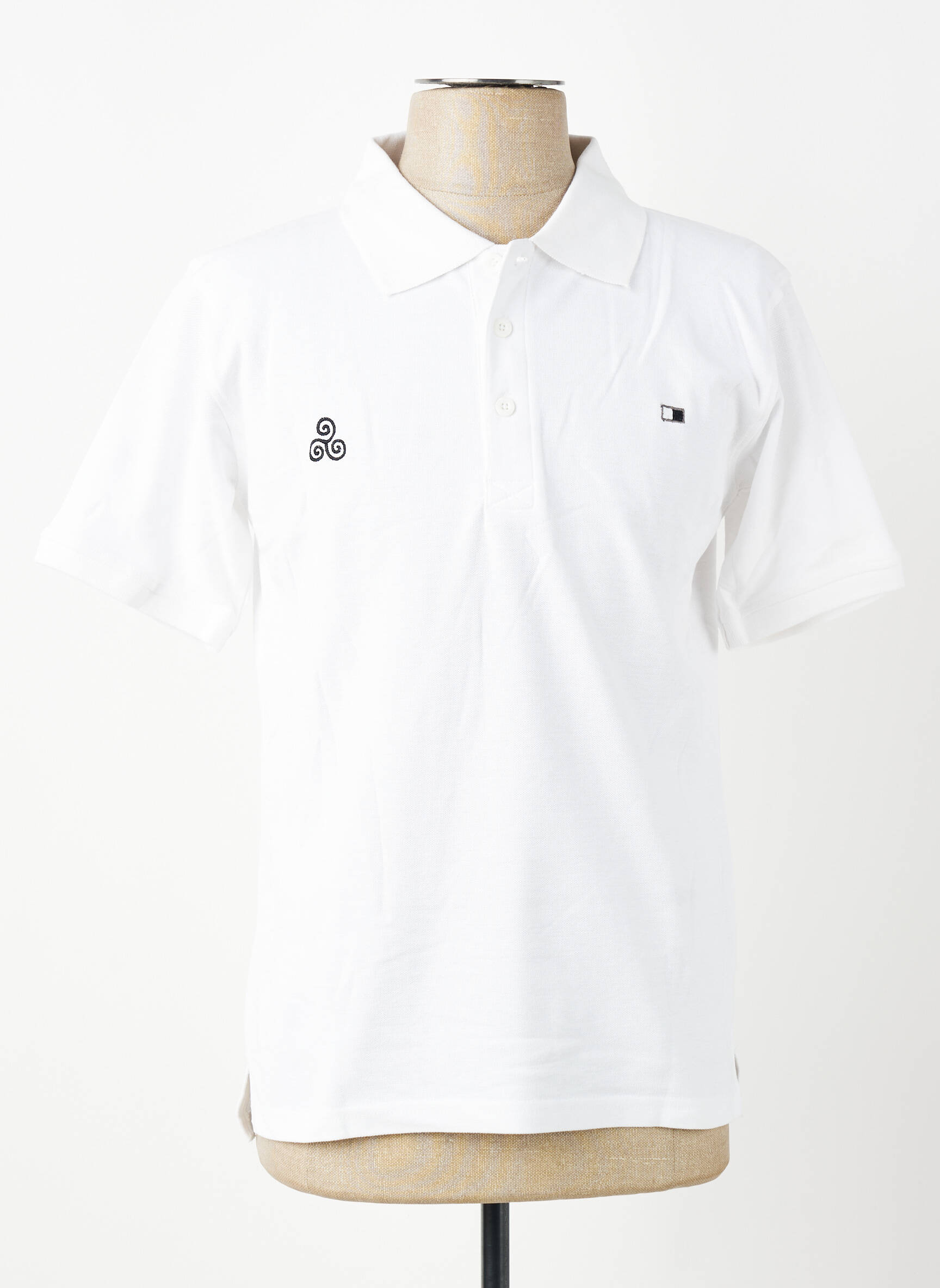 Polo croială dreaptă mâneci scurte alb GWEN & BLACK bărbat