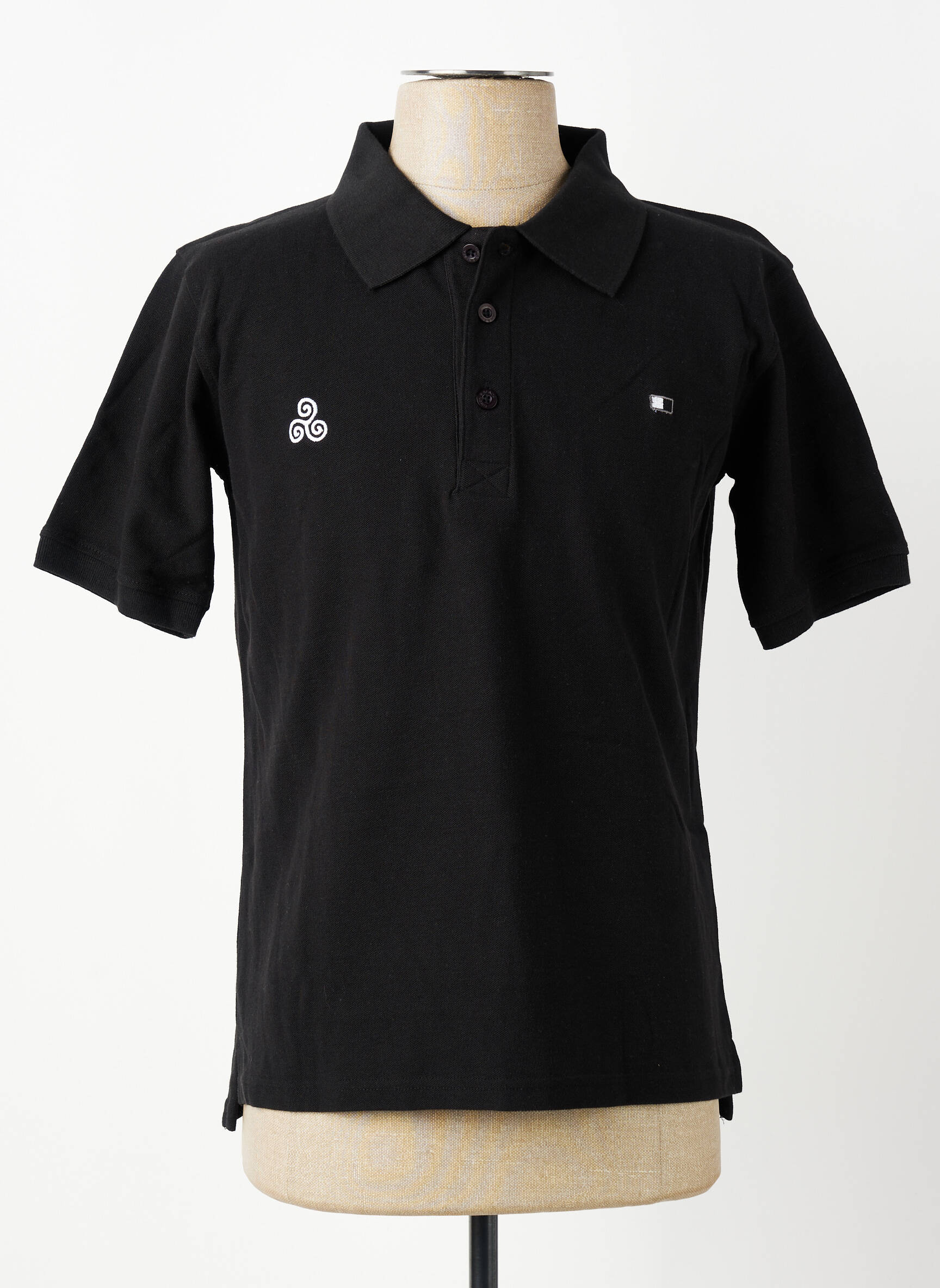 Polo croială dreaptă mâneci scurte negru GWEN & BLACK bărbat