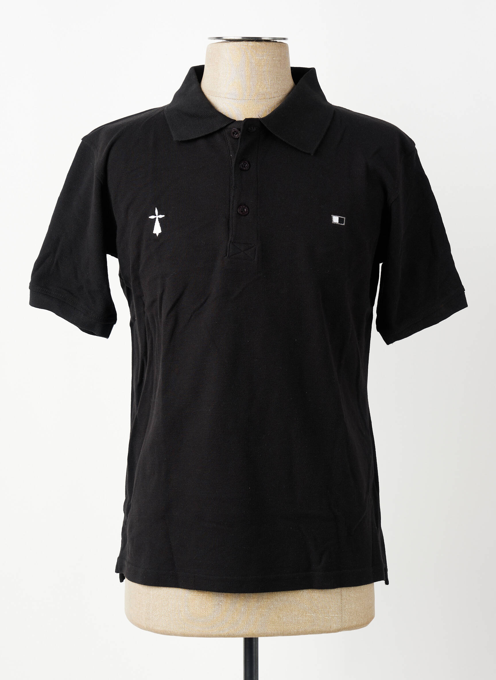 Polo croială dreaptă mâneci scurte negru GWEN & BLACK bărbat