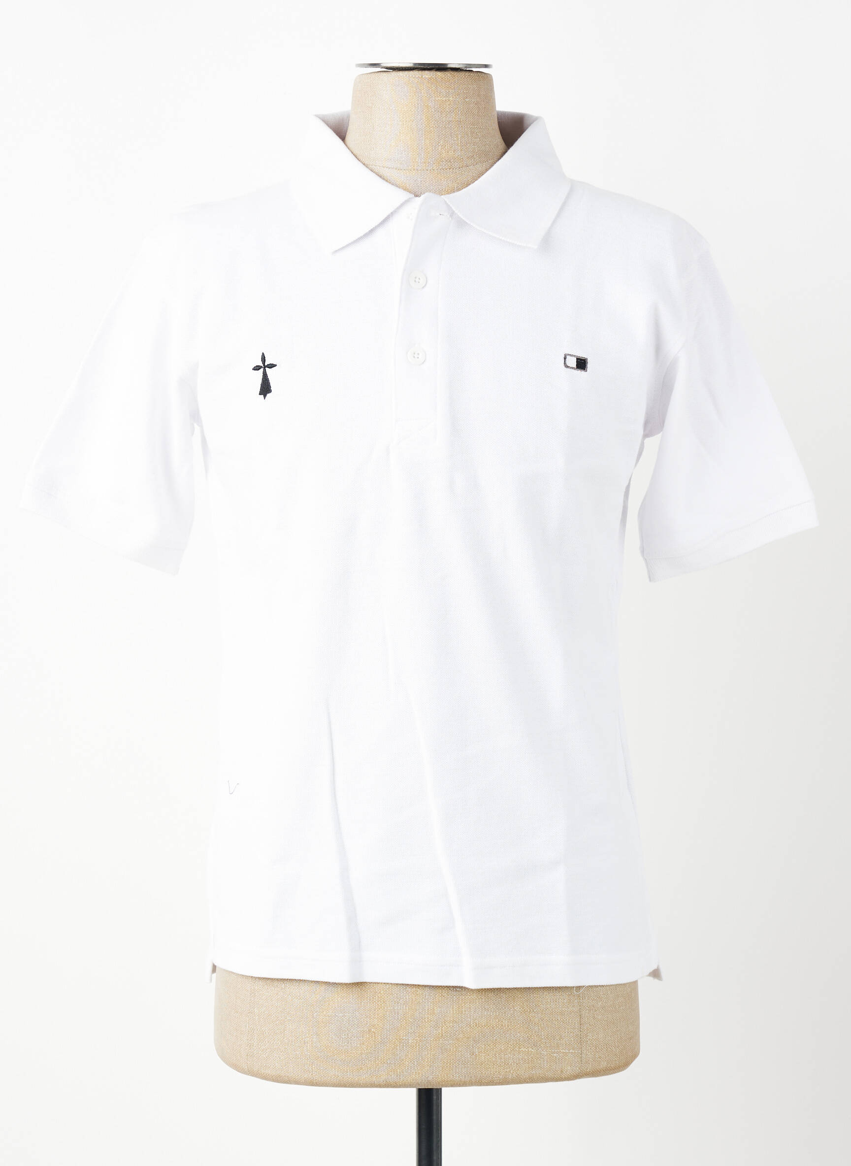 Polo croială dreaptă mâneci scurte alb GWEN & BLACK bărbat