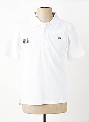 Polo croială dreaptă mâneci scurte alb GWEN & BLACK bărbat