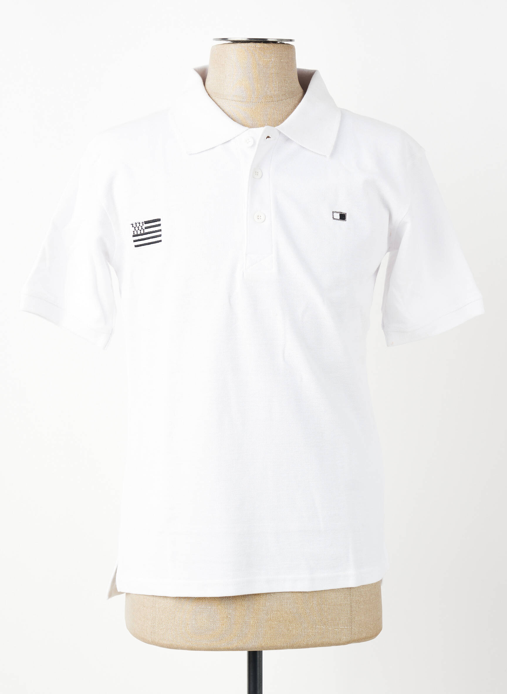 Polo croială dreaptă mâneci scurte alb GWEN & BLACK bărbat