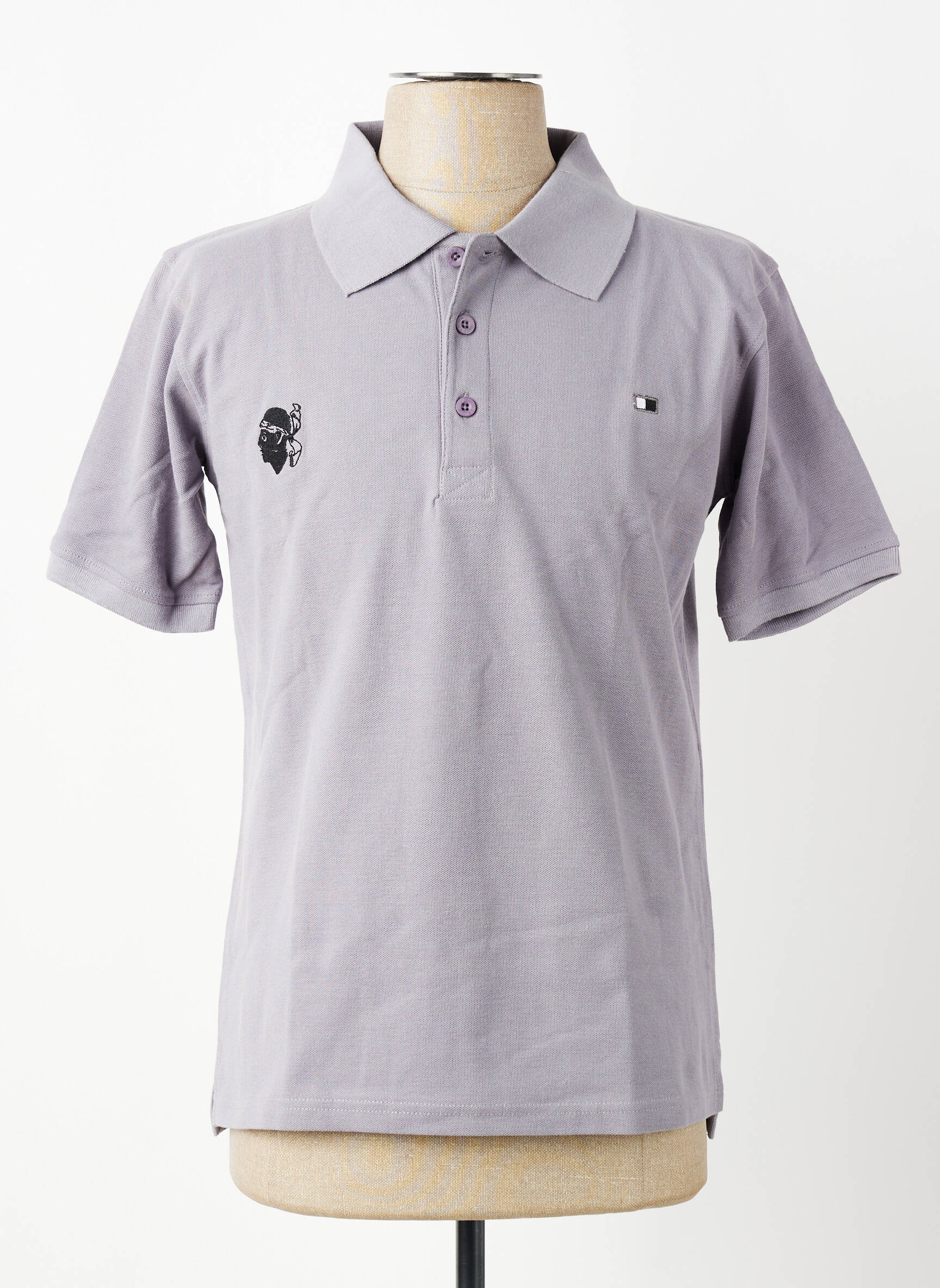 Polo croială dreaptă mâneci scurte gri GWEN & BLACK bărbat
