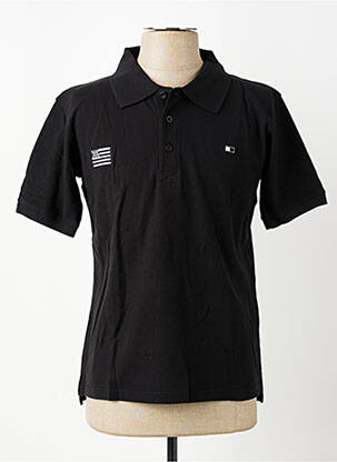 Polo croială dreaptă mâneci scurte negru GWEN & BLACK bărbat