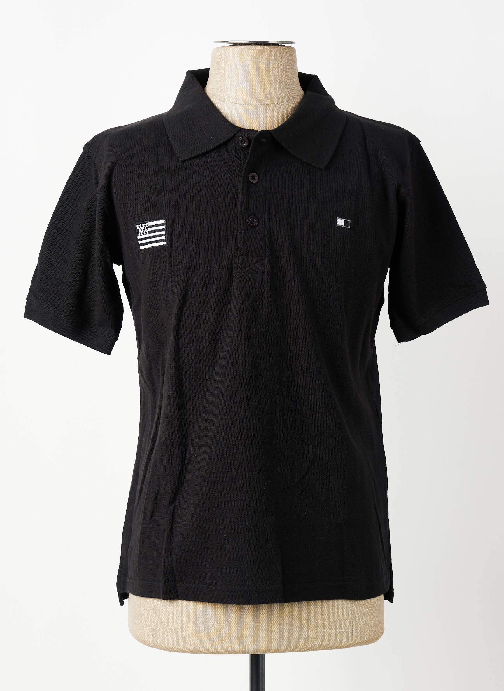 Polo croială dreaptă mâneci scurte negru GWEN & BLACK bărbat