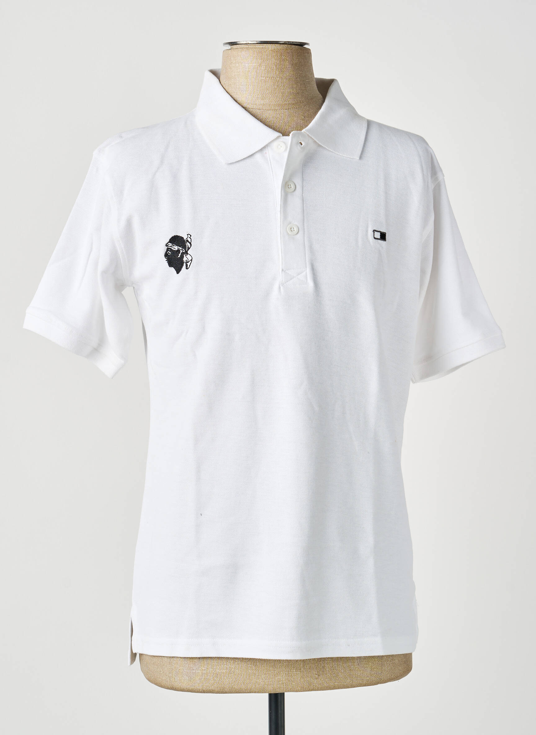 Polo croială dreaptă mâneci scurte alb GWEN & BLACK bărbat