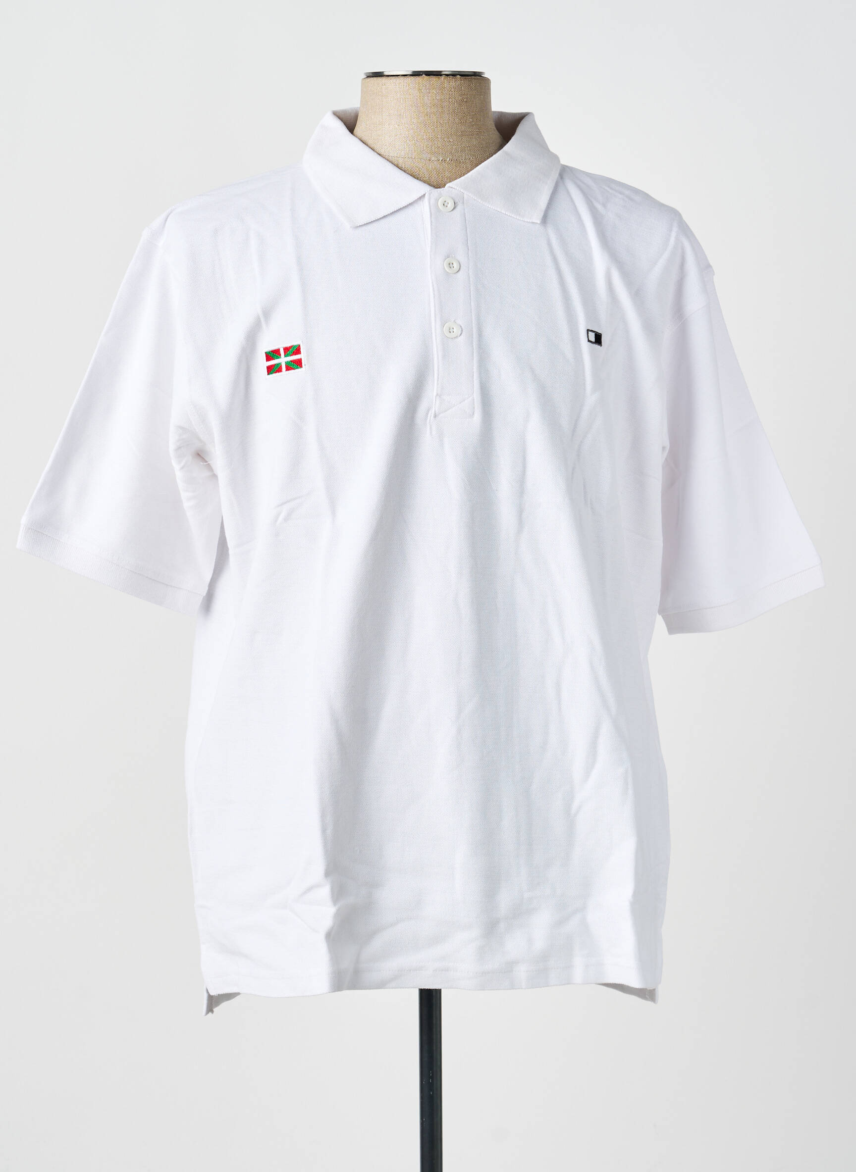 Polo croială dreaptă mâneci scurte alb GWEN & BLACK bărbat