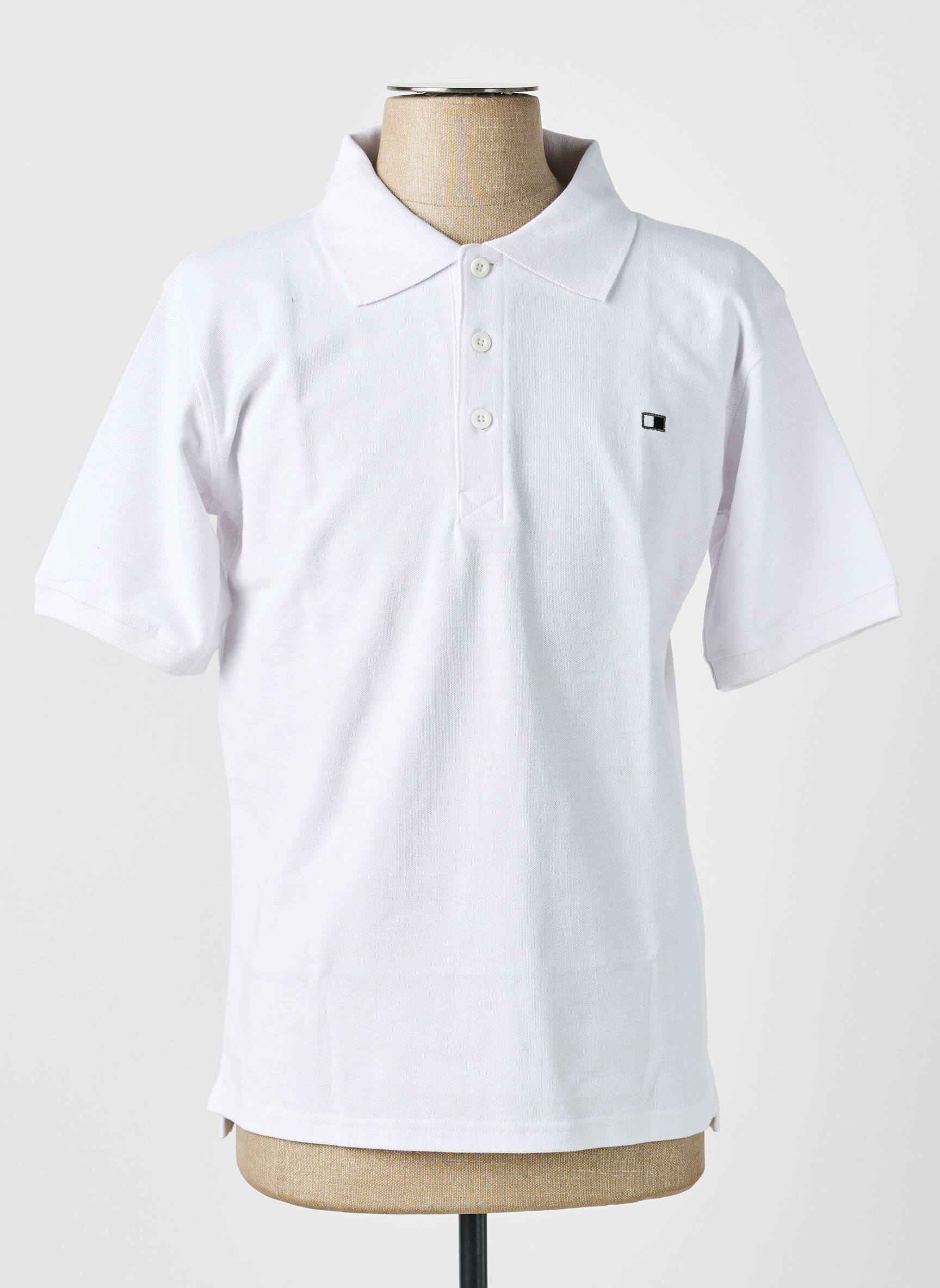 Polo croială dreaptă mâneci scurte alb GWEN & BLACK bărbat