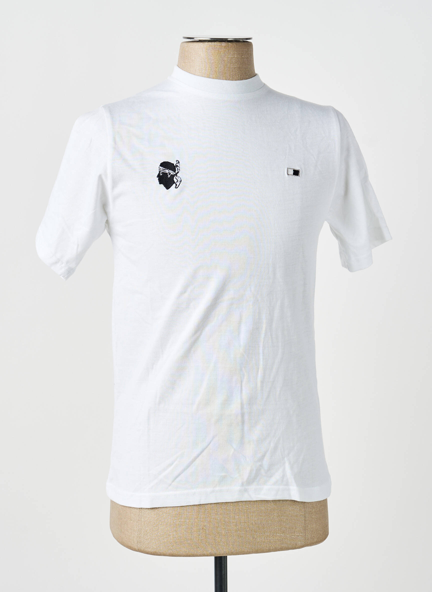 Tricou broderie mâneci scurte alb GWEN & BLACK bărbat