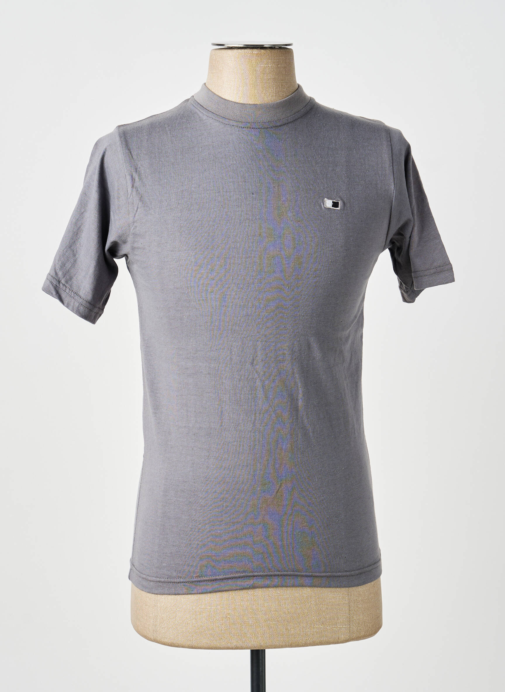 Tricou broderie mâneci scurte gri GWEN & BLACK bărbat