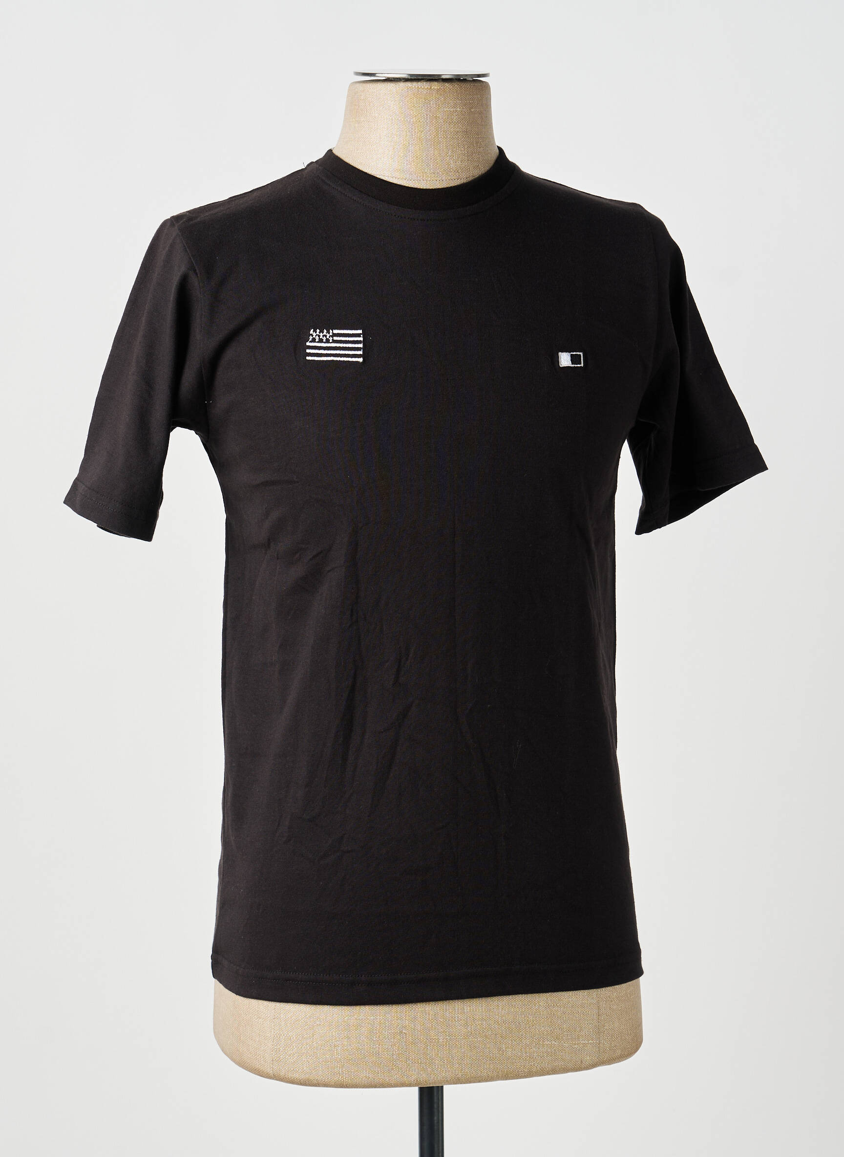Tricou broderie mâneci scurte negru GWEN & BLACK bărbat
