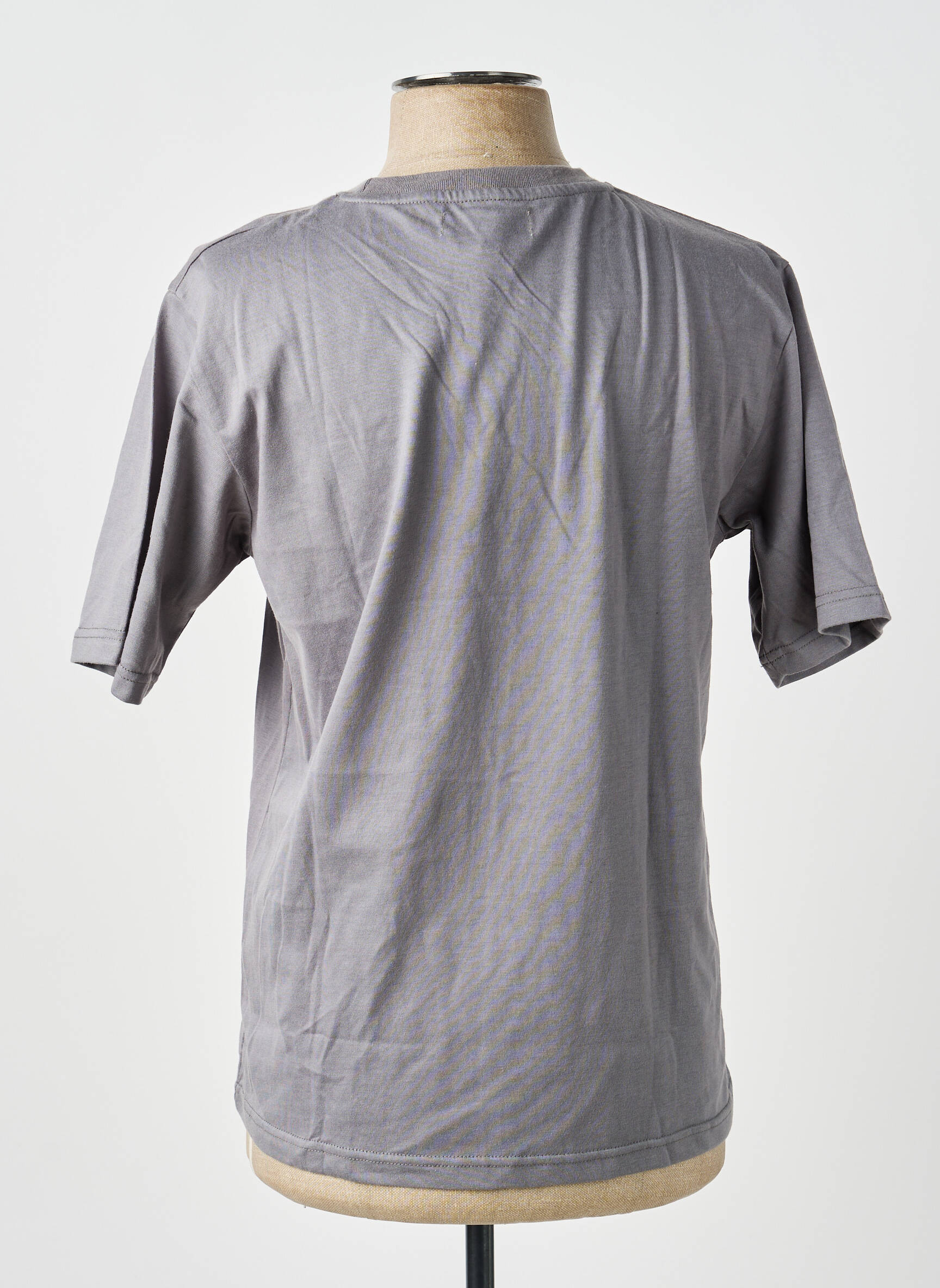 Tricou broderie mâneci scurte gri GWEN & BLACK bărbat