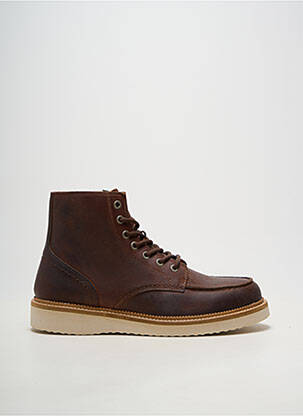 Botine/ghete material neted vârf rotund maro SELECTED bărbat