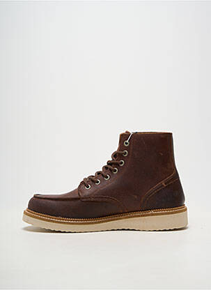 Botine/ghete material neted vârf rotund maro SELECTED bărbat