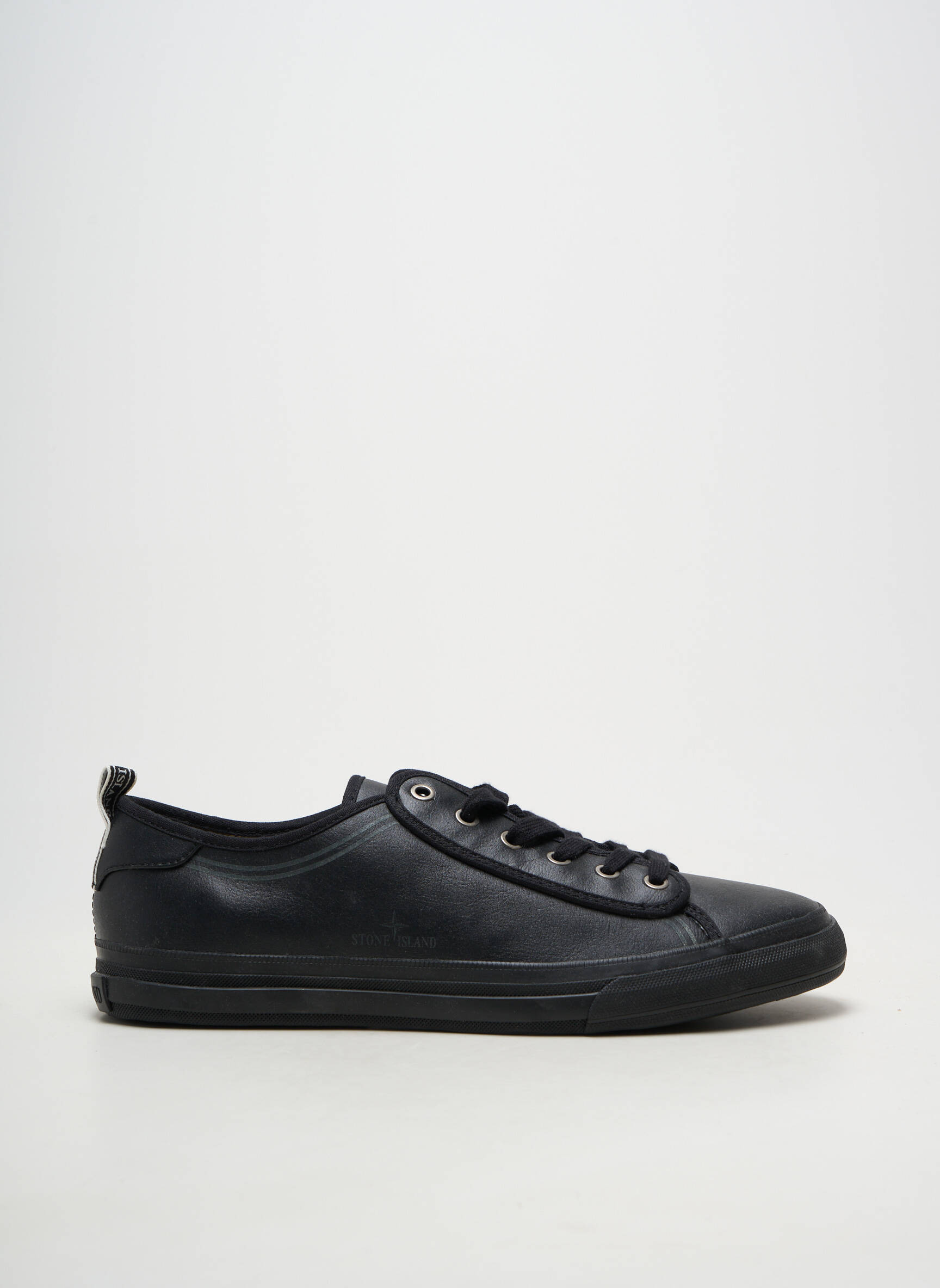Adidași material neted vârf rotund negru STONE ISLAND bărbat